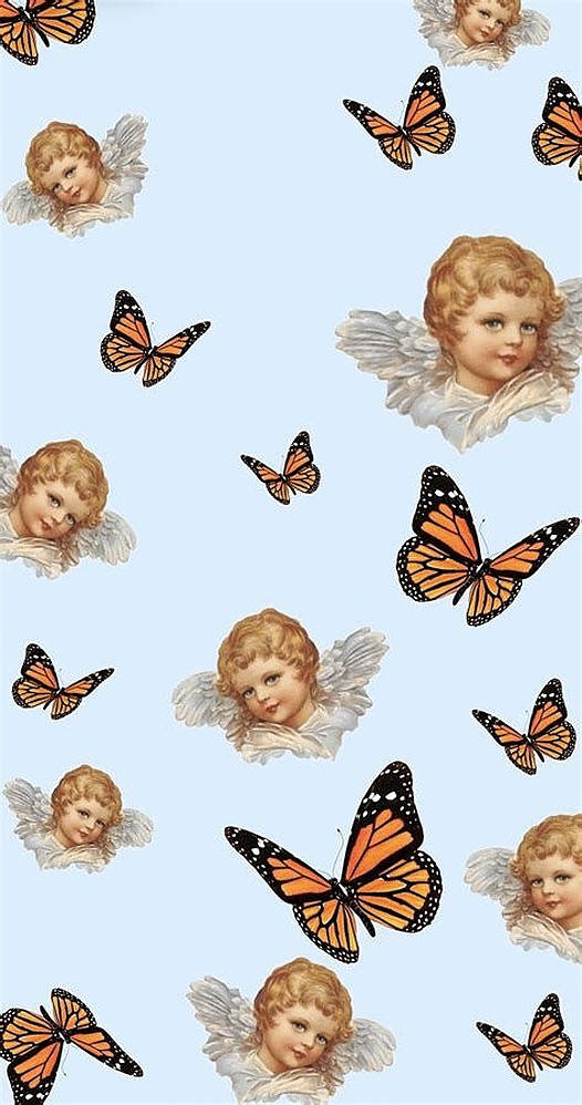 Angels And Butterflies Background