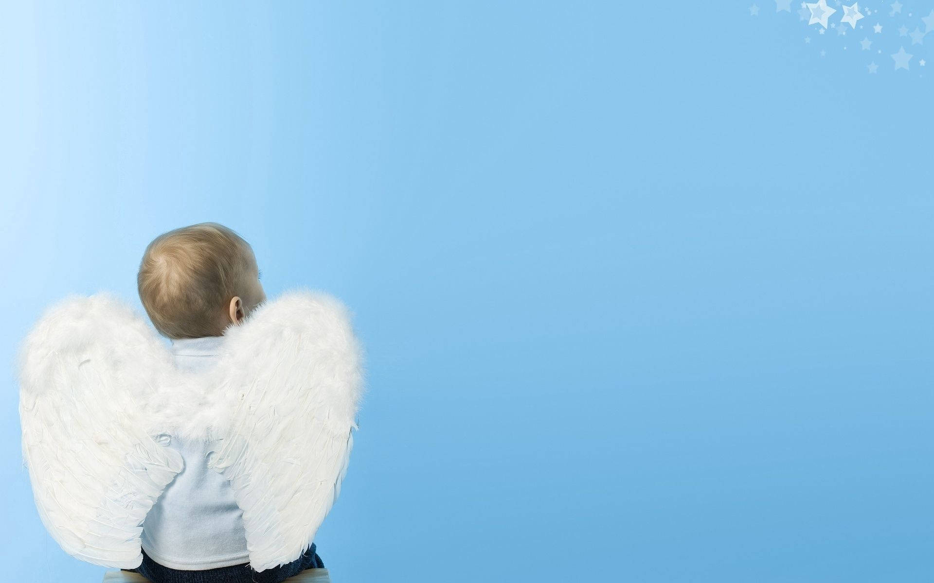 Angels In Heaven Baby Blue Background Background