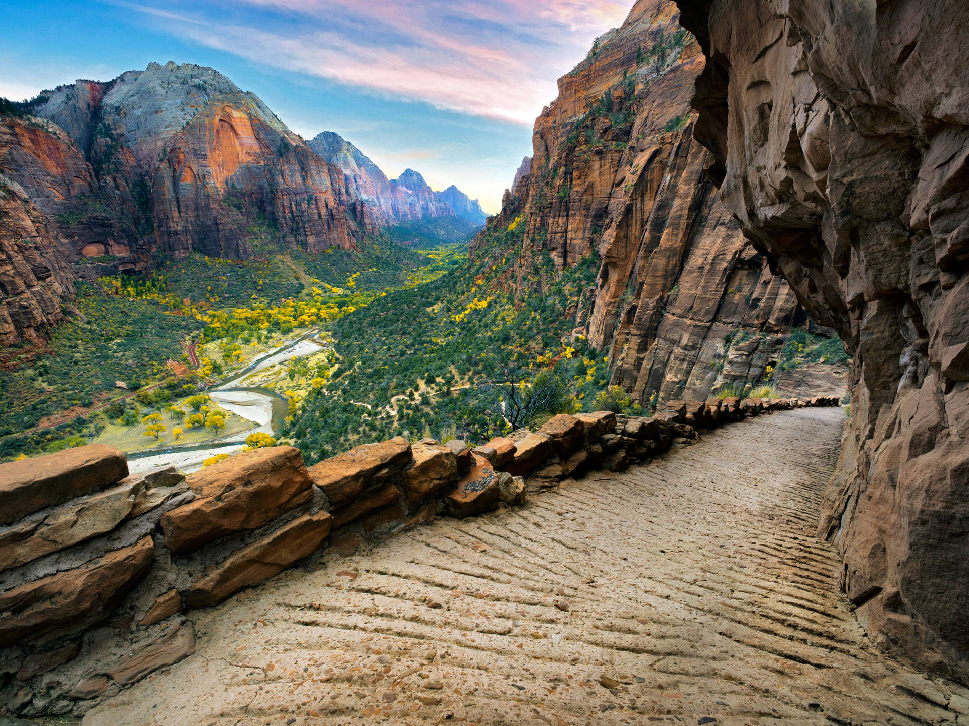 Angels Landing At Zion Canyon Background