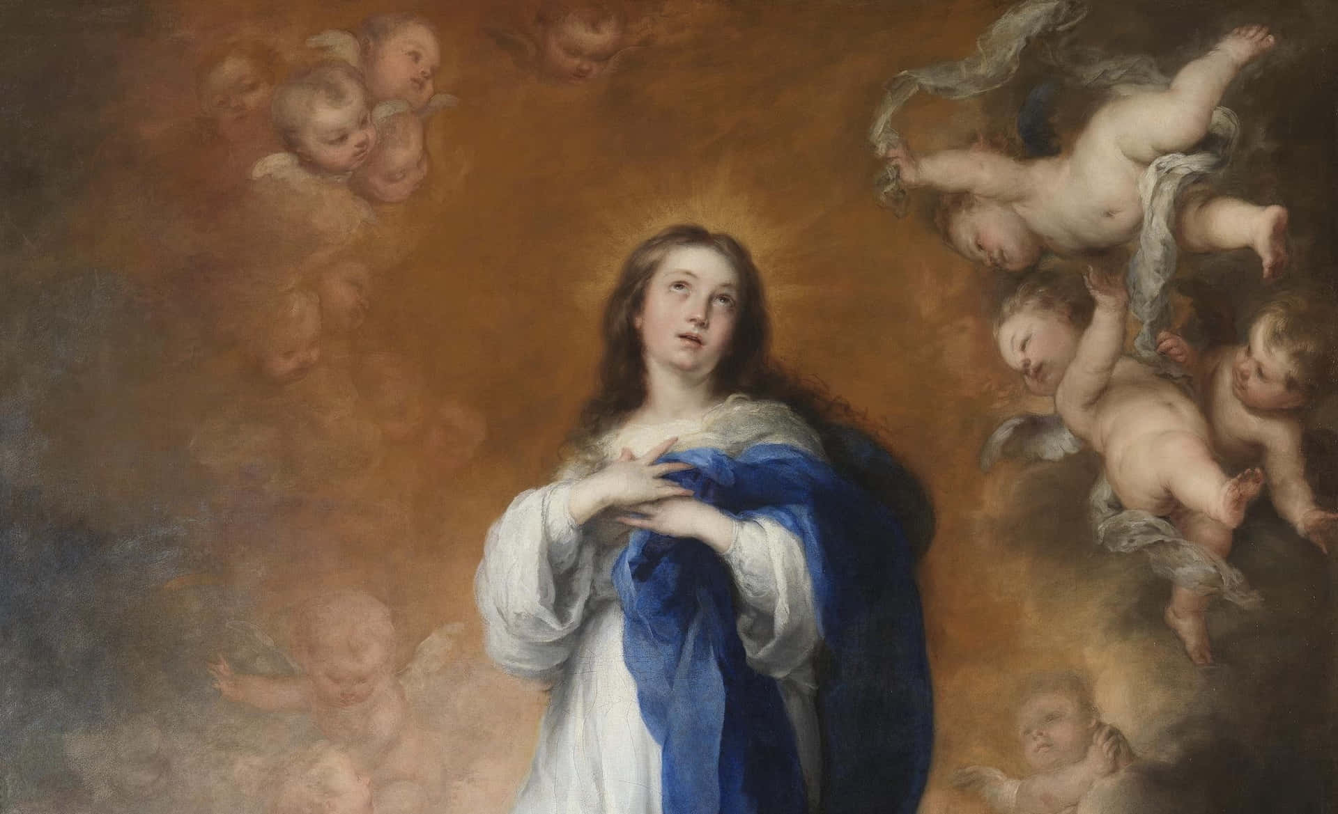 Angels Looking At Immaculate Mary