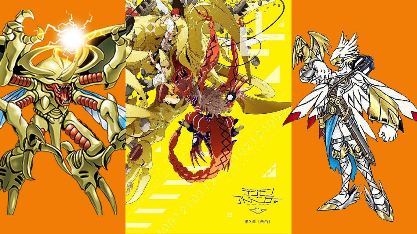 Angemon And The Insectoids Digimon Background