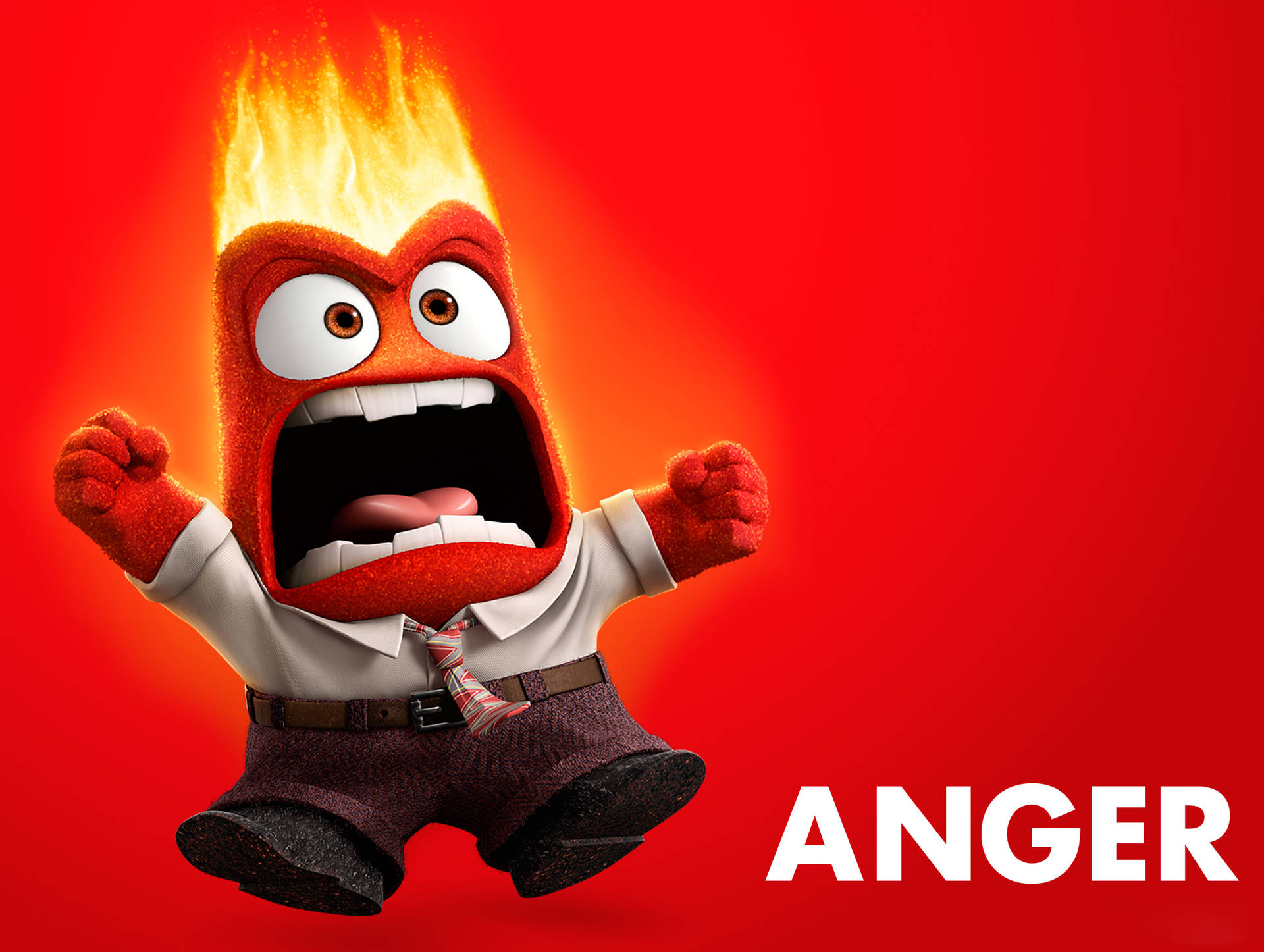Anger Inside Out Flaming Head Background