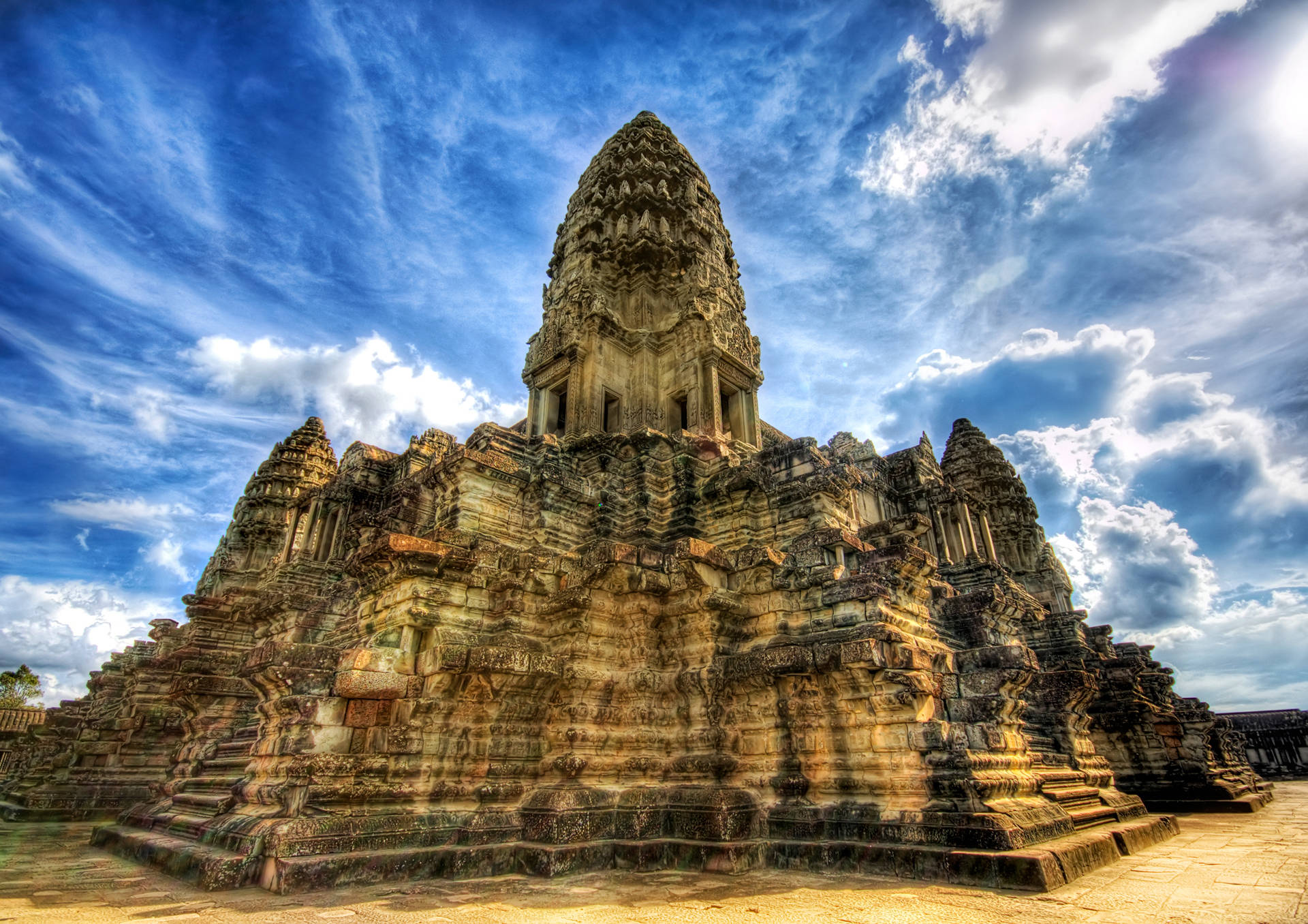 Angkor Wat Beneath Blue Sky Desktop Background