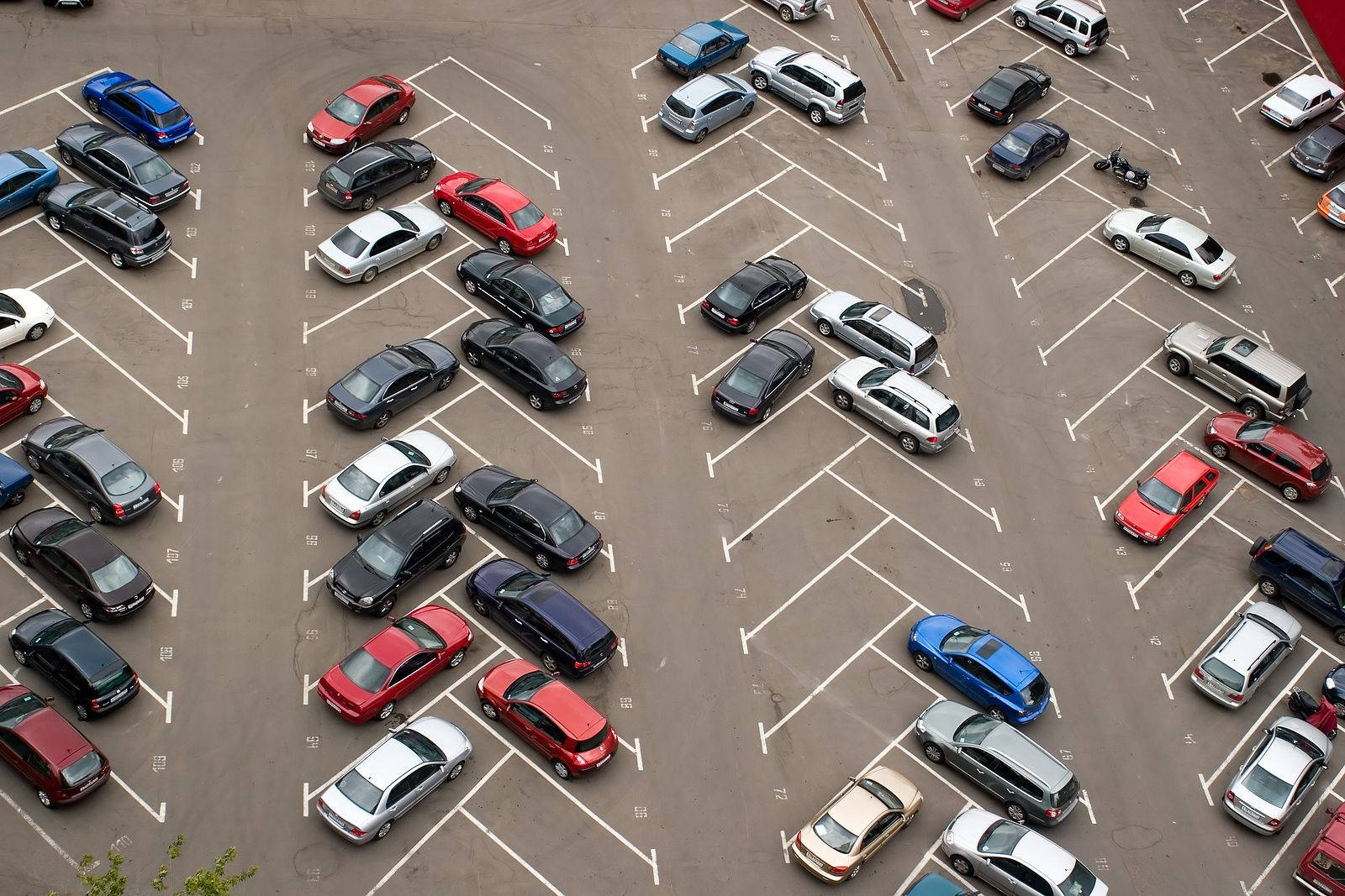 Angled Parking Lot In Broad Daylight