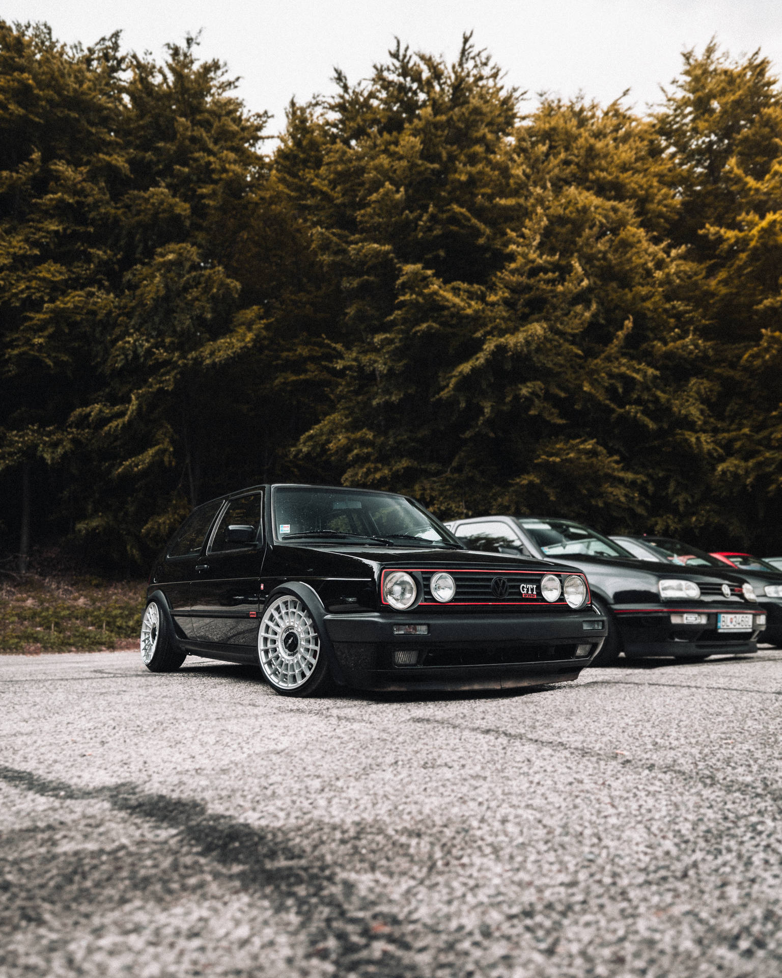 Angled Shot Of Golf Gti Mk2 Background