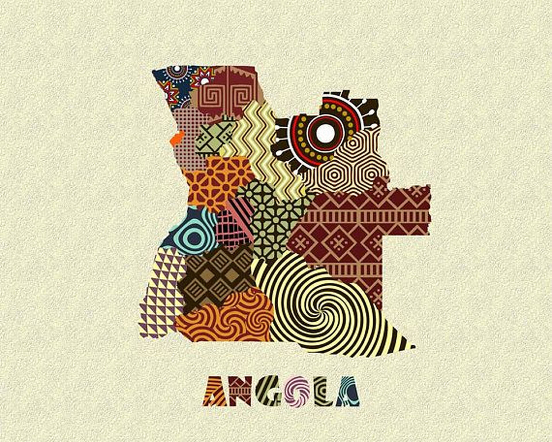 Angola Colorful Map Art Background