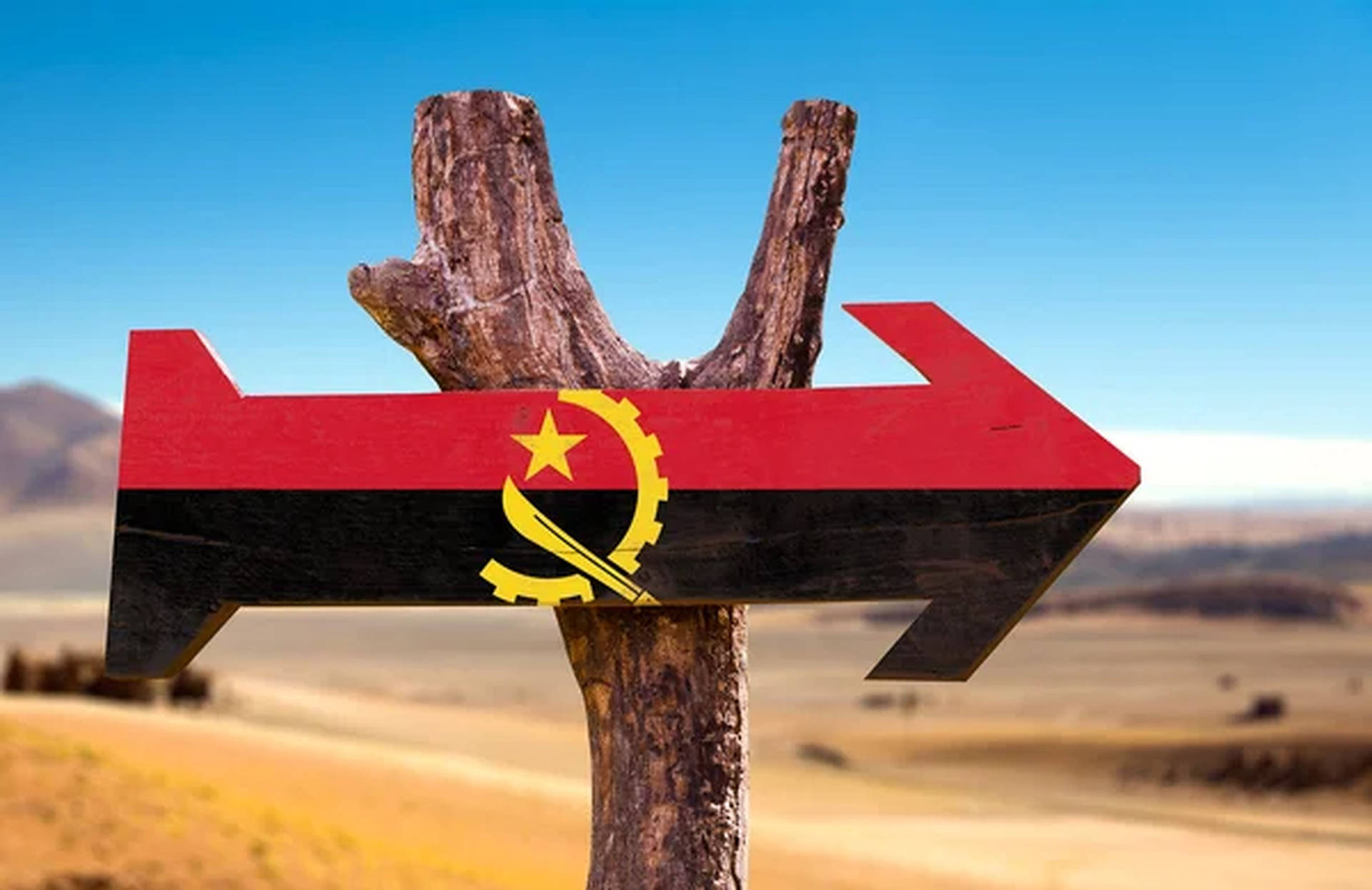 Angola Flag Arrow Background