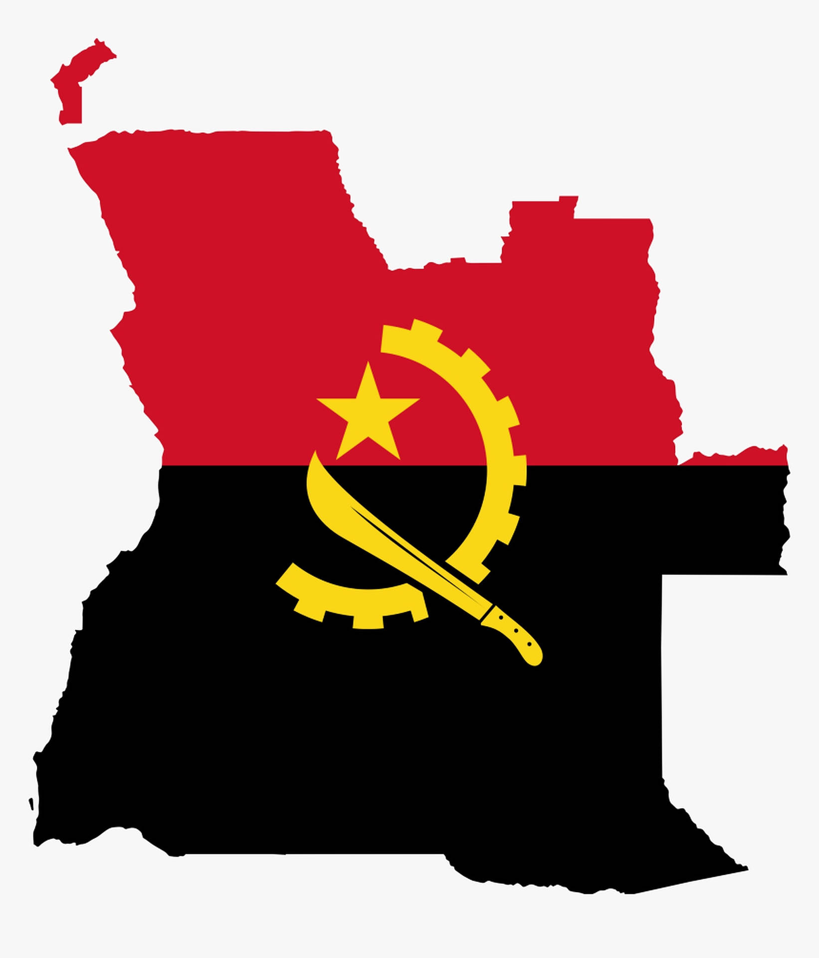 Angola Flag Geographic Map