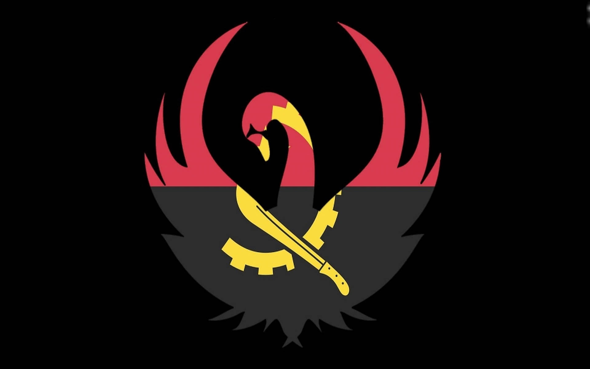 Angola Flag Swan Background