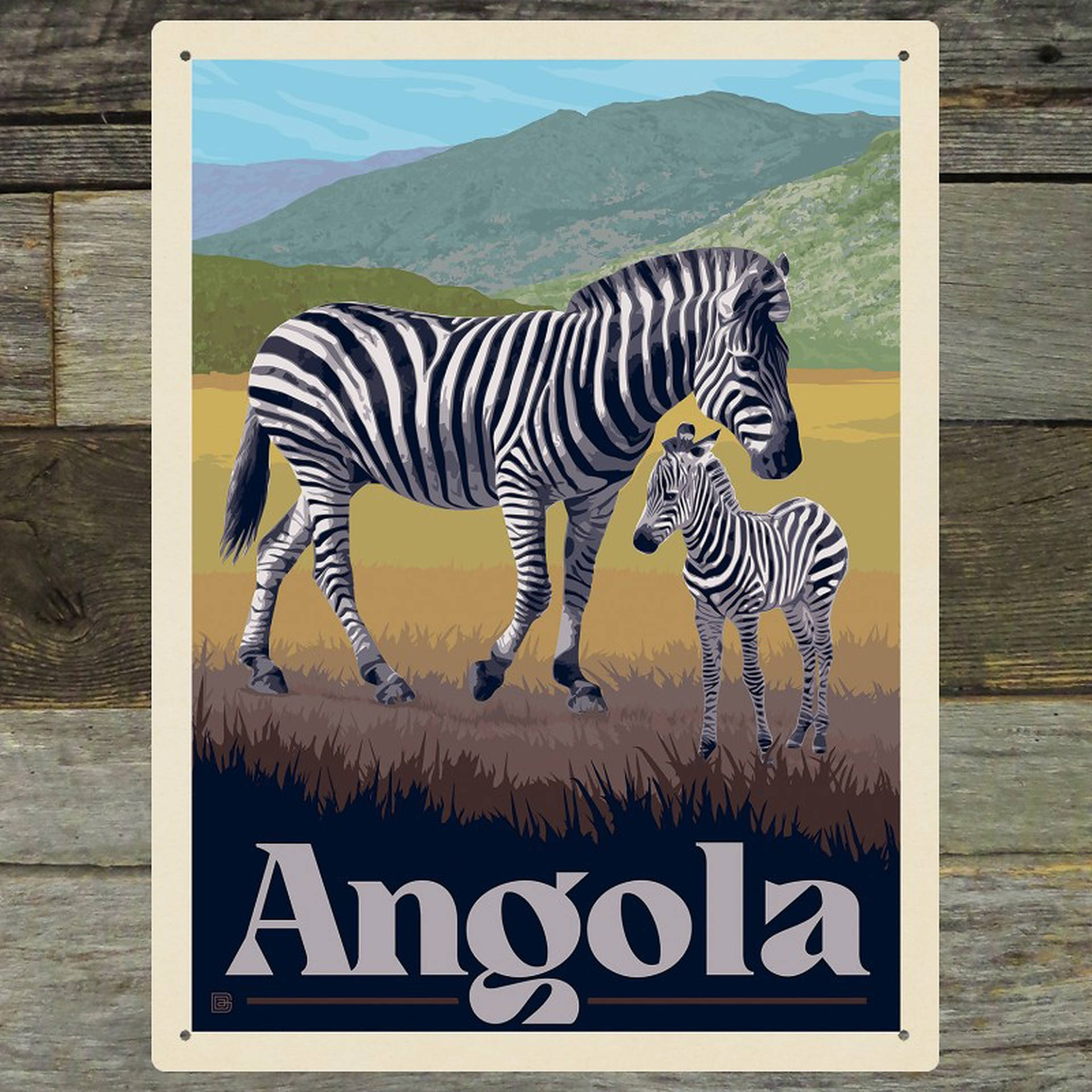Angola Poster With Zebra Background