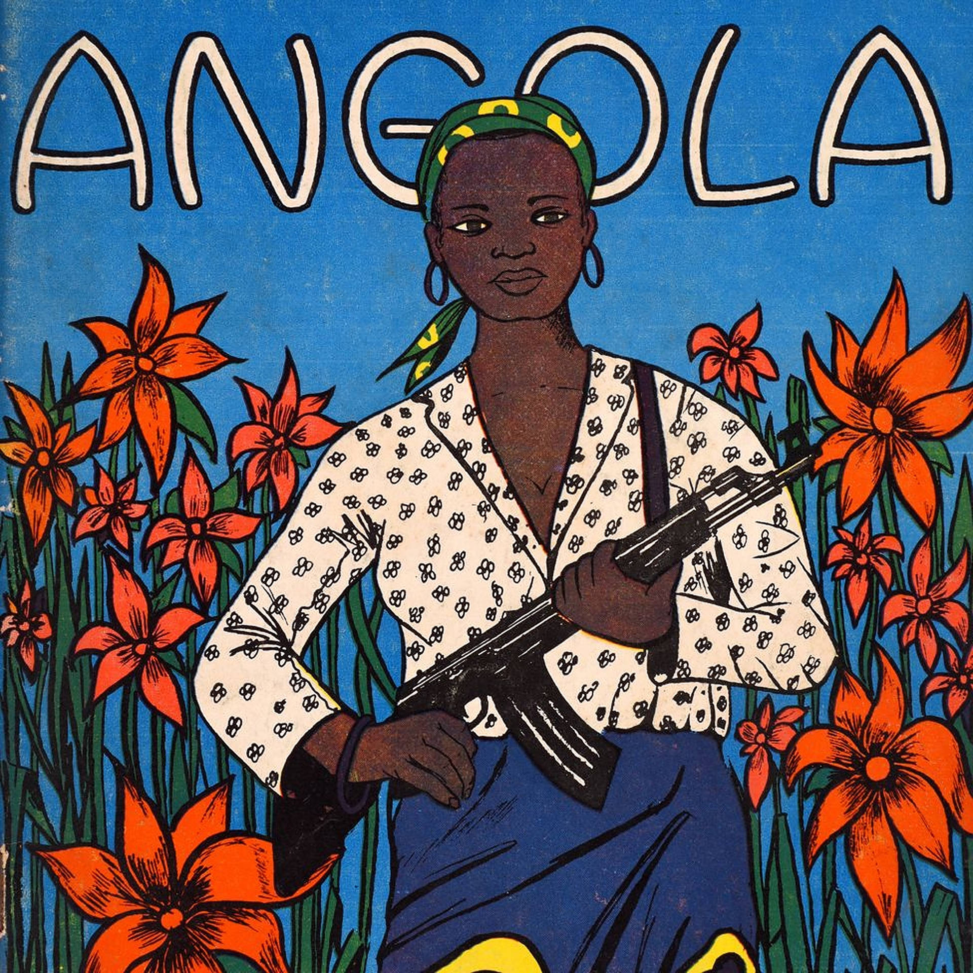 Angola Woman With Rifle Background