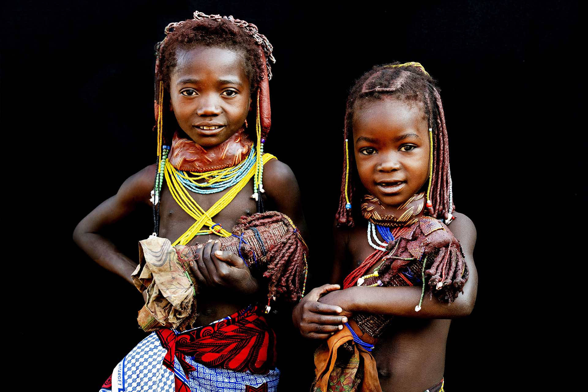 Angola Young Tribe Girls Background