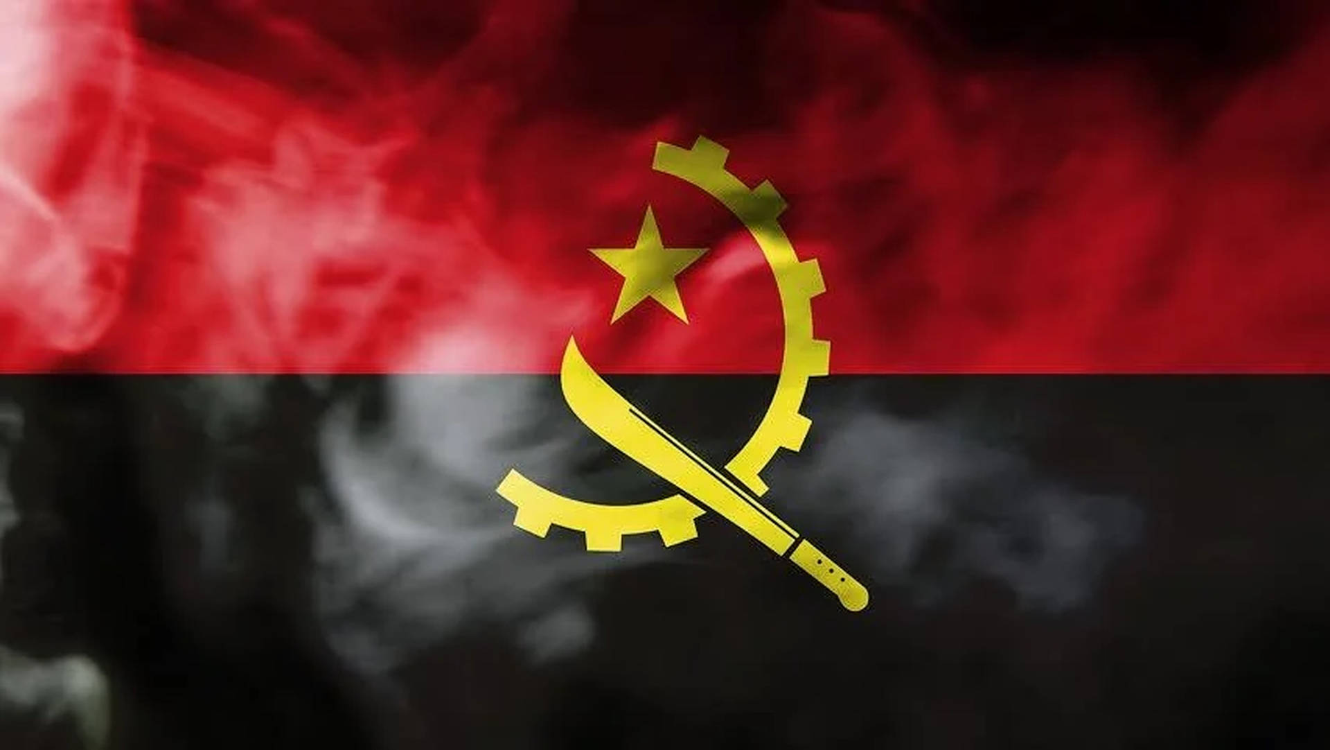 Angolan Flag Smoke Background