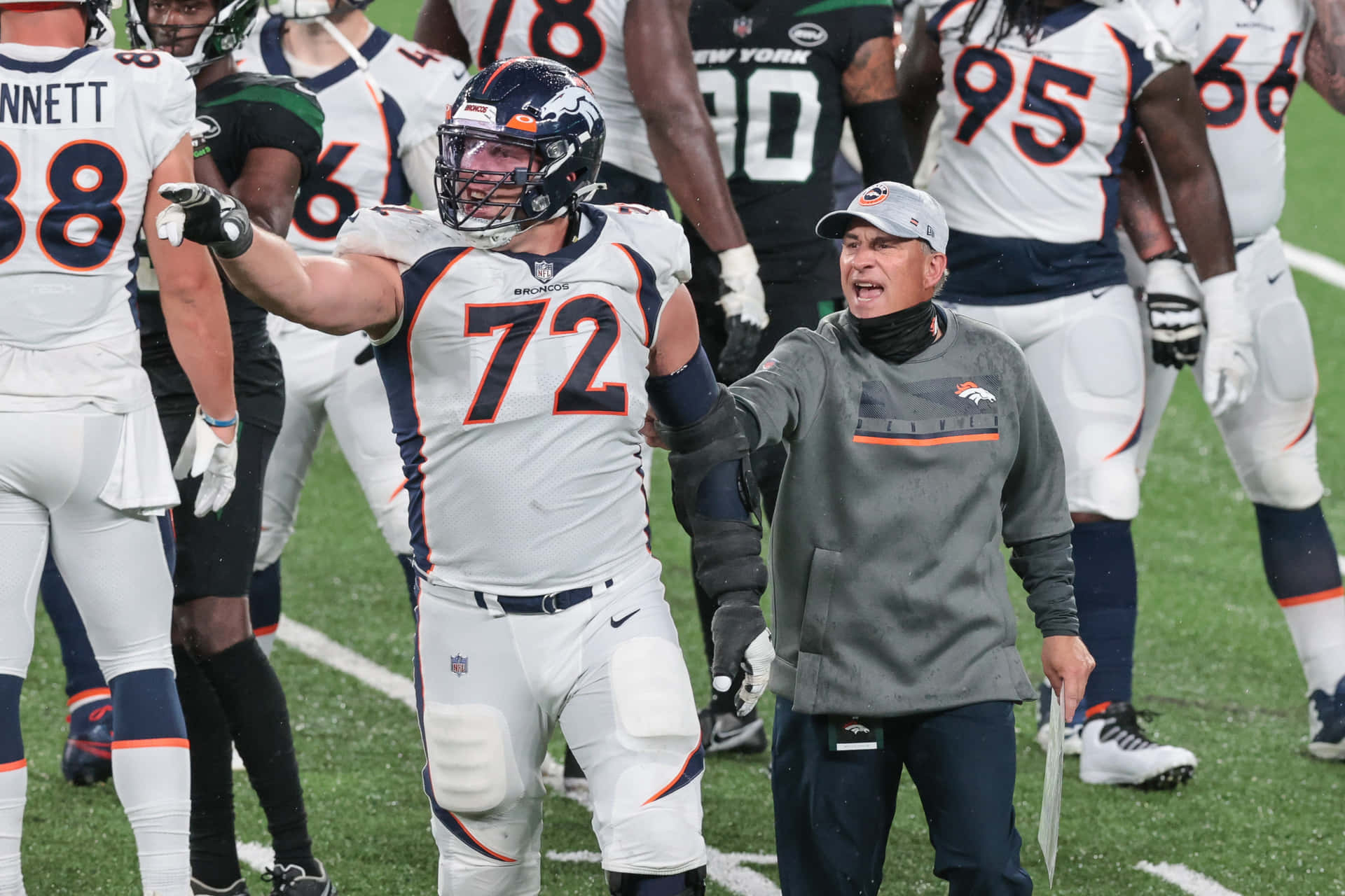 Angry American Football Player Garett Bolles Background