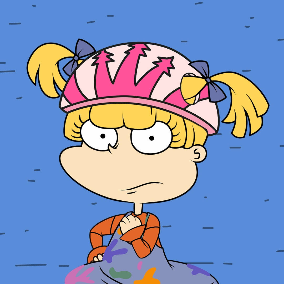 Angry Angelica Pickles Blue Art Background