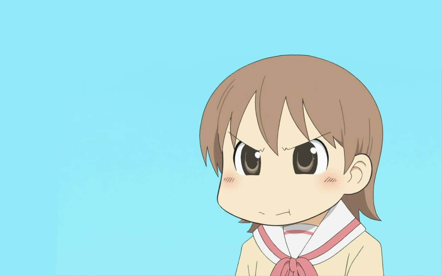 Angry Anime Girl Frowning Background