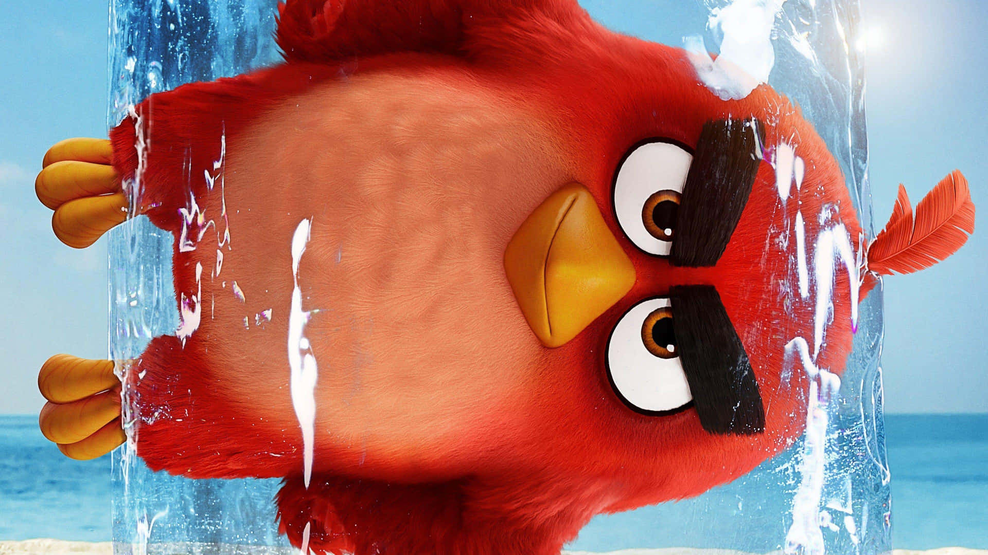 Angry Bird Red Stuckin Ice Background