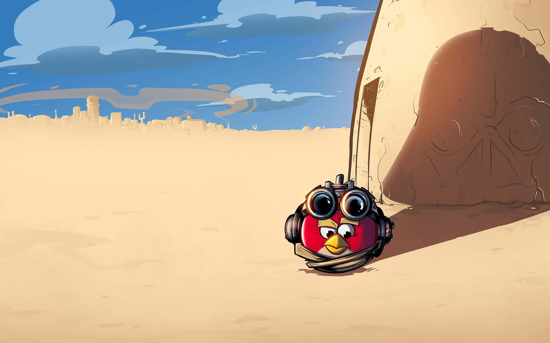 Angry Bird Star Wars Desert Scene Background