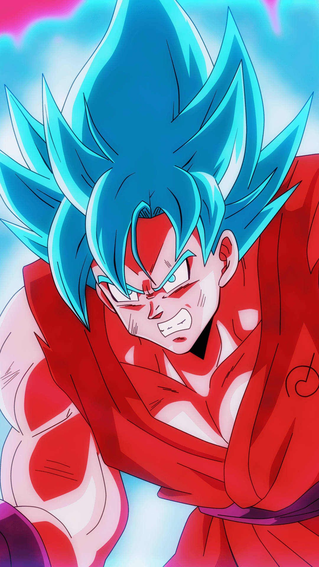 Angry Blue Hair Saiyan Son Goku Iphone Background