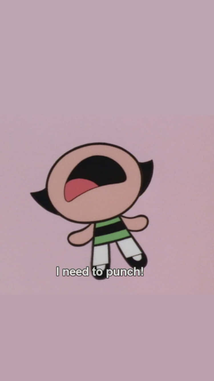 Angry Buttercup Powerpuff Girls Aesthetic Illustration Background