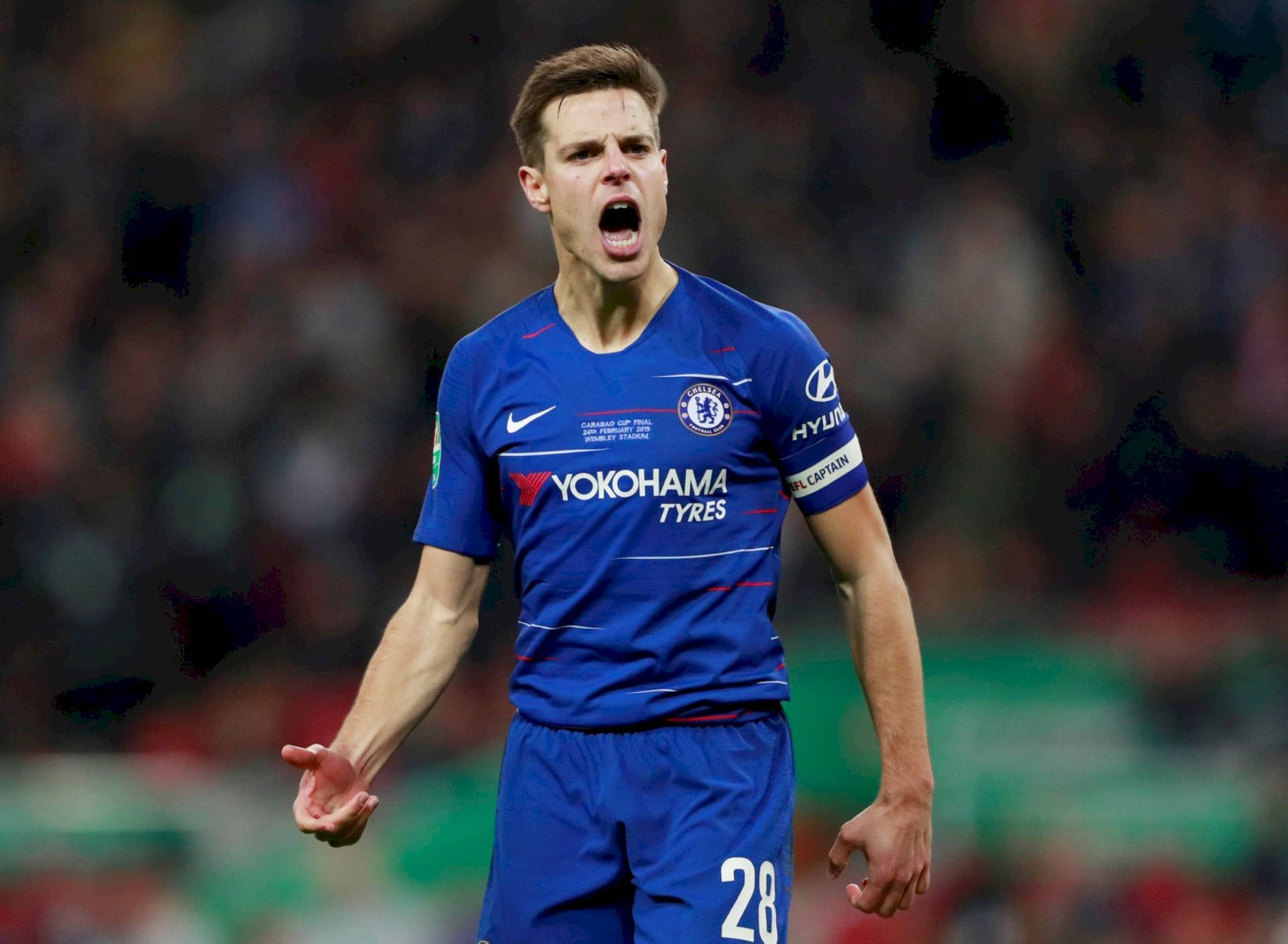 Angry César Azpilicueta Background