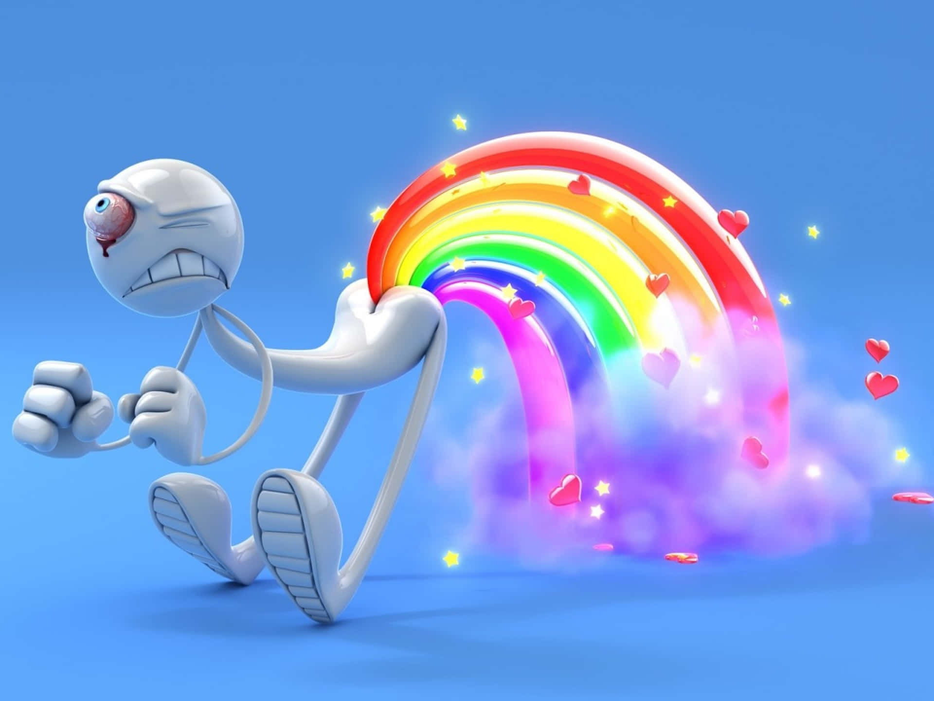 Angry Character Rainbow Chase Background