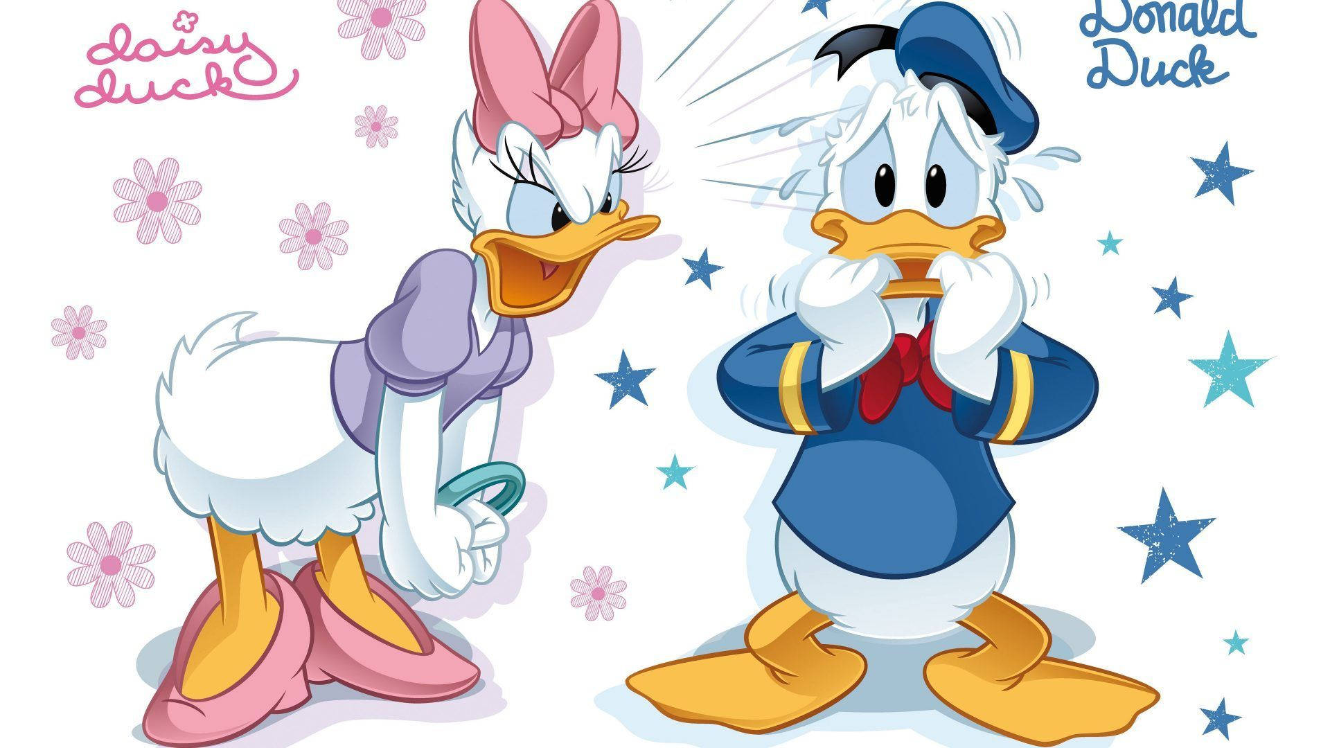 Angry Daisy Duck Towards Donald Background