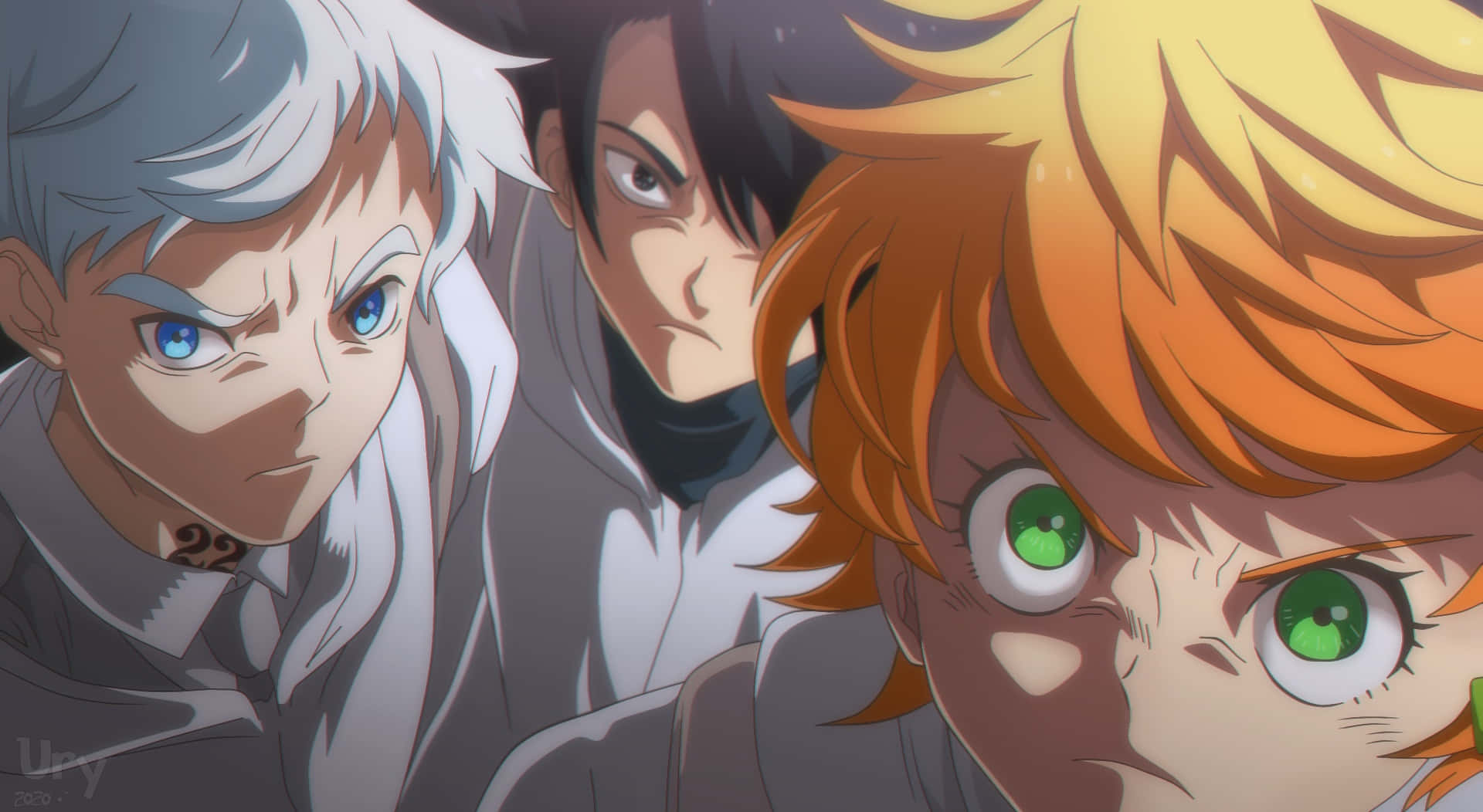 Angry Emma Norman And Ray The Promised Neverland Background