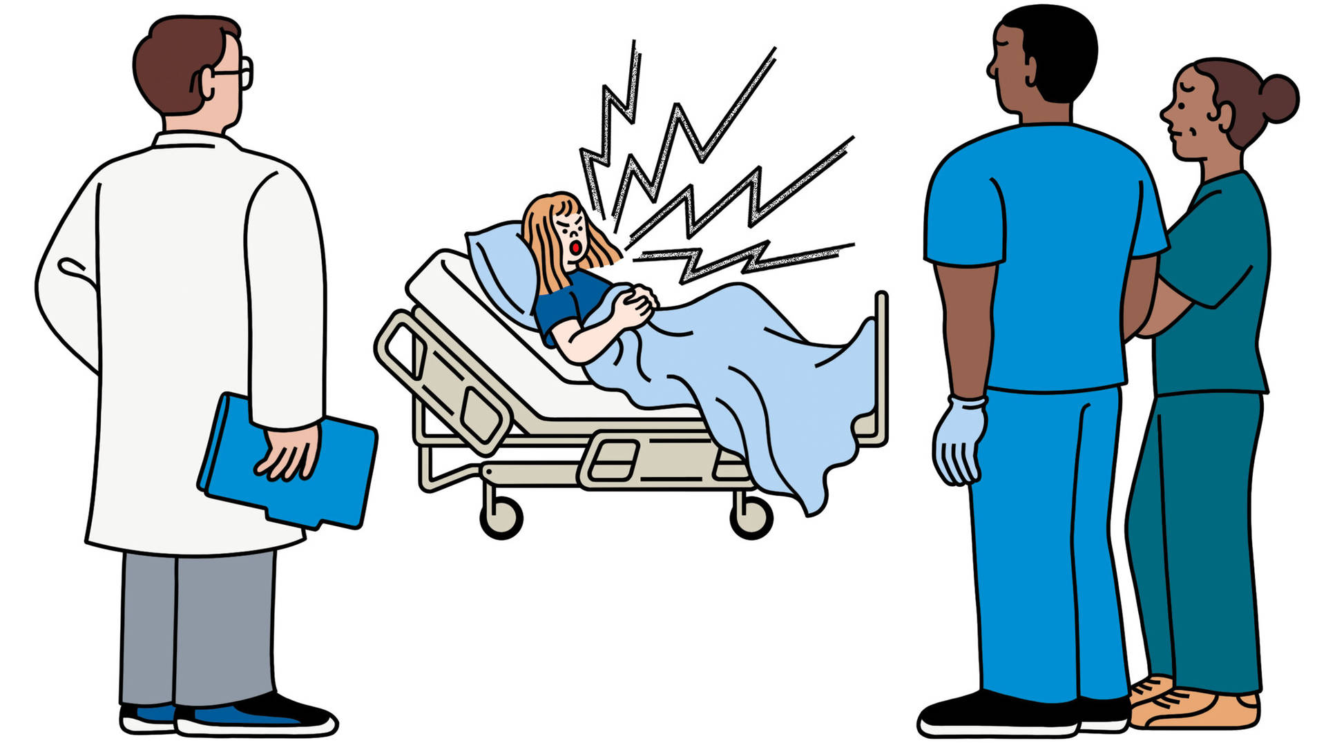 Angry Female Patient Cartoon Background