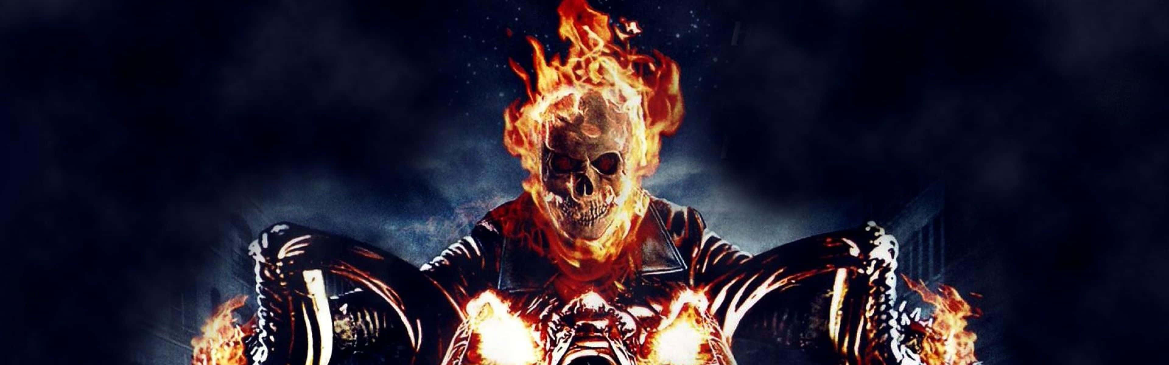 Angry Fire Skull Background