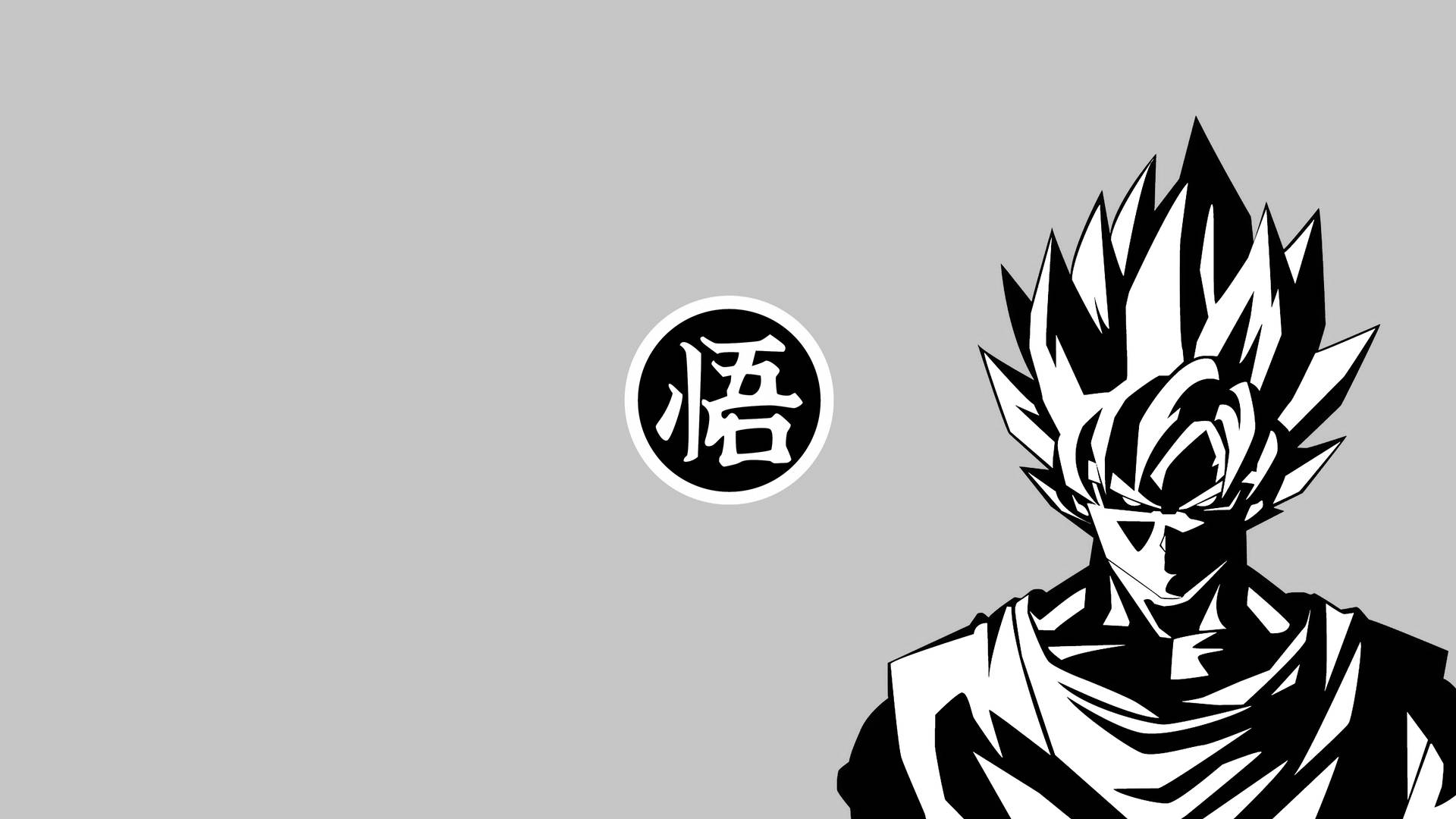 Angry Goku Black And White Background