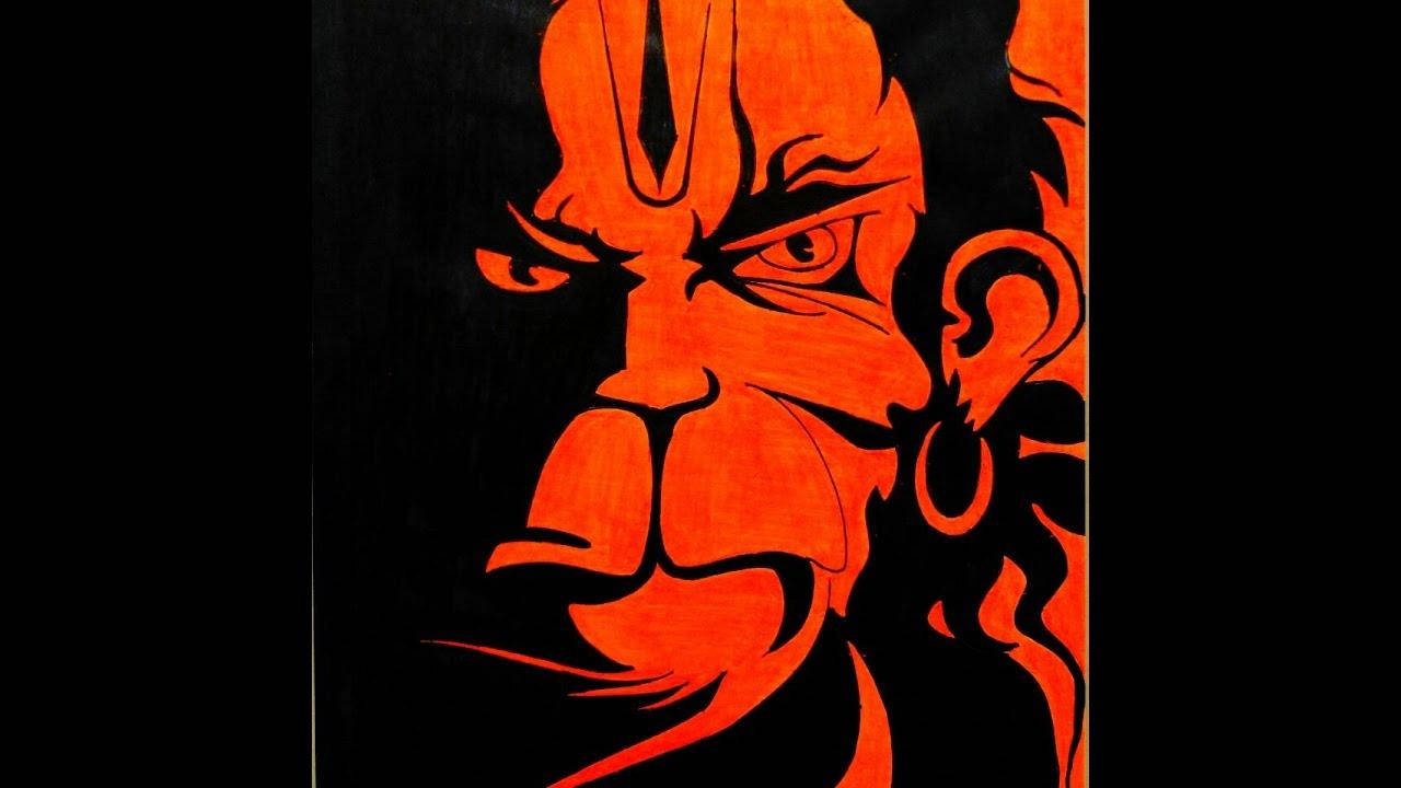 Angry Hanuman Face Artwork Background