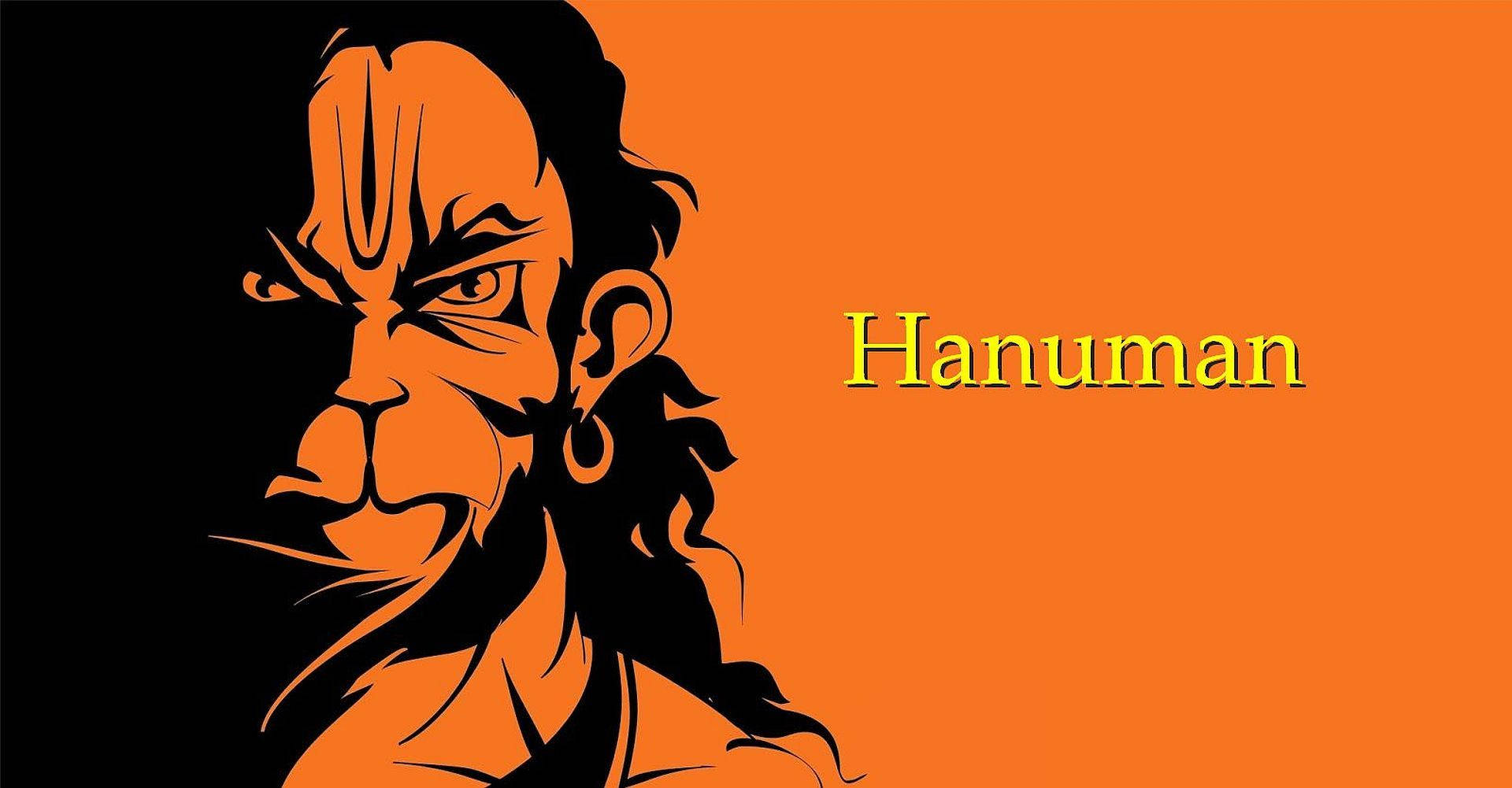 Angry Hanuman Face Graphic Art Background