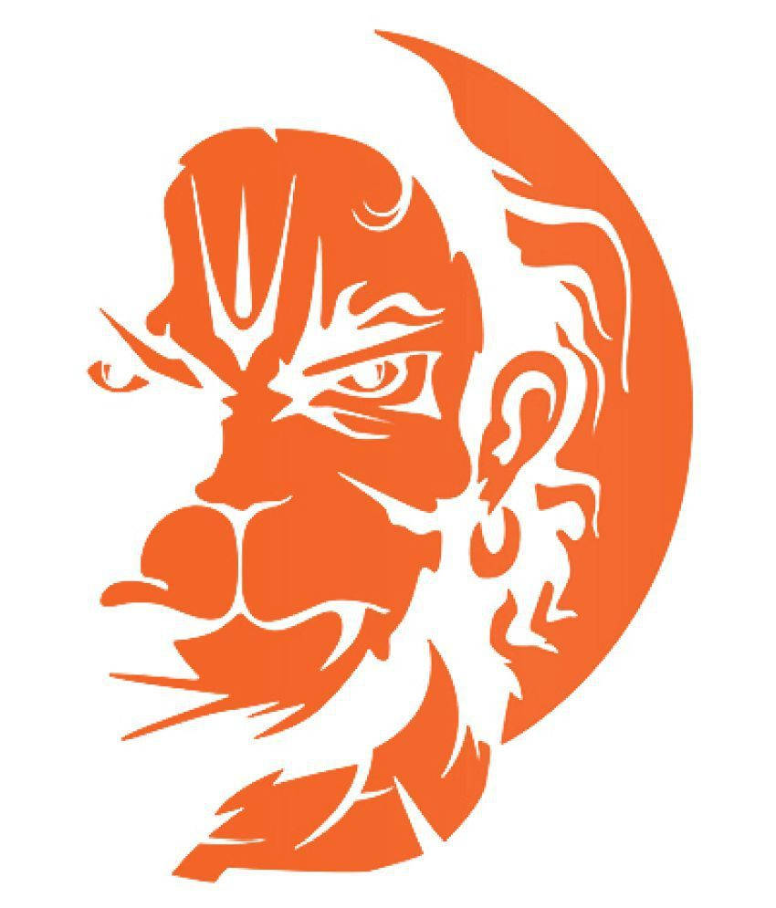 Angry Hanuman Face Outline Background