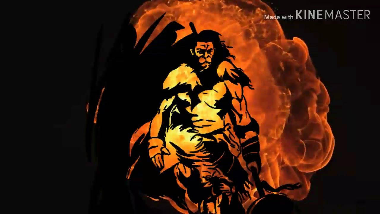 Angry Hanuman Fiery Artwork Background