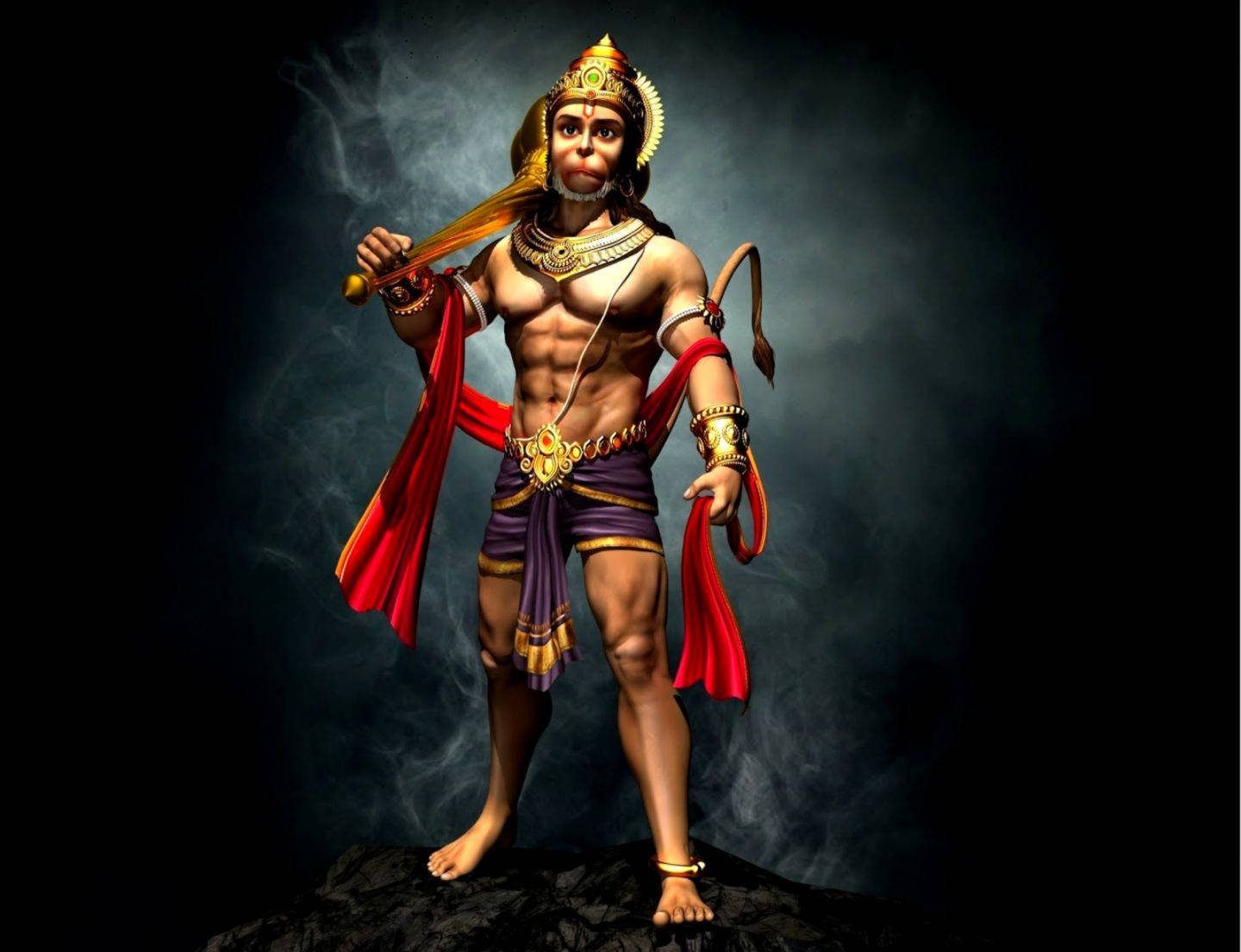 Angry Hanuman Human Form Background