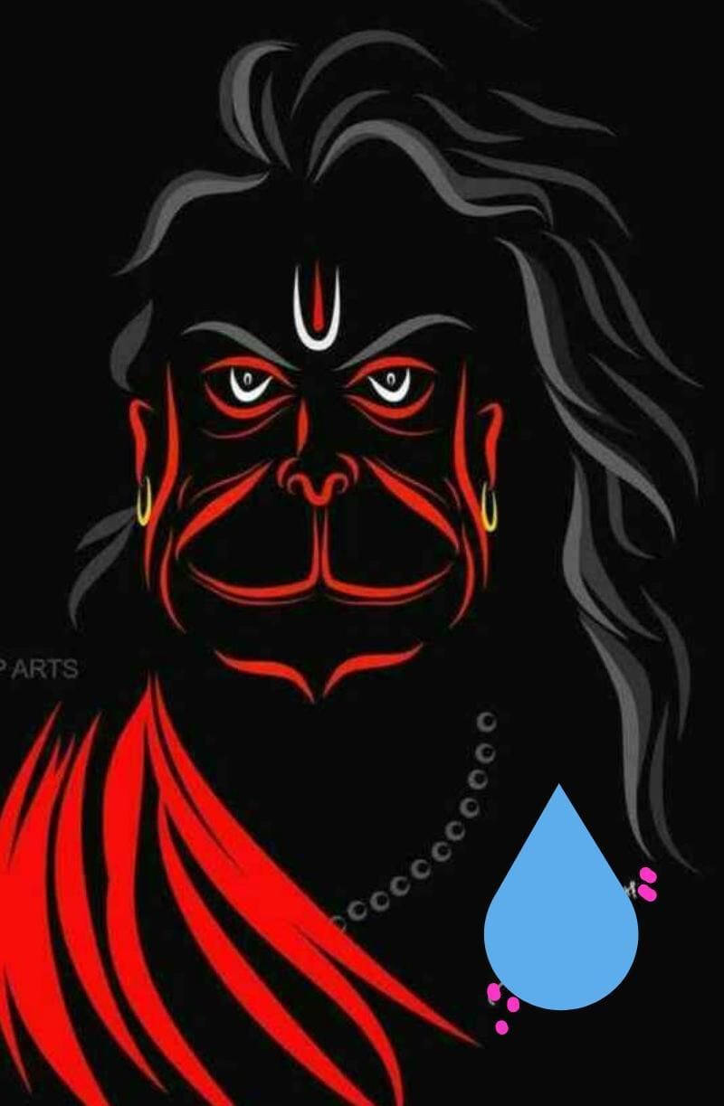 Angry Hanuman Vector Art Background