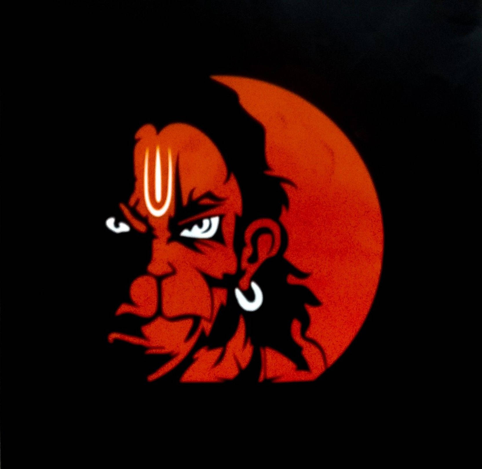 Angry Hanuman With White Earring Background