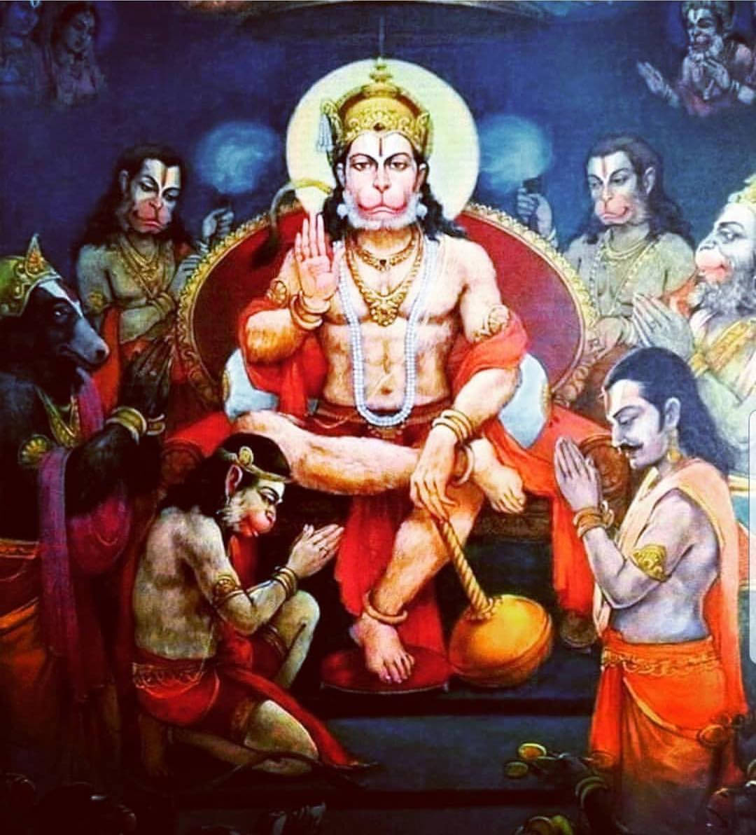 Angry Hanuman Worship Background