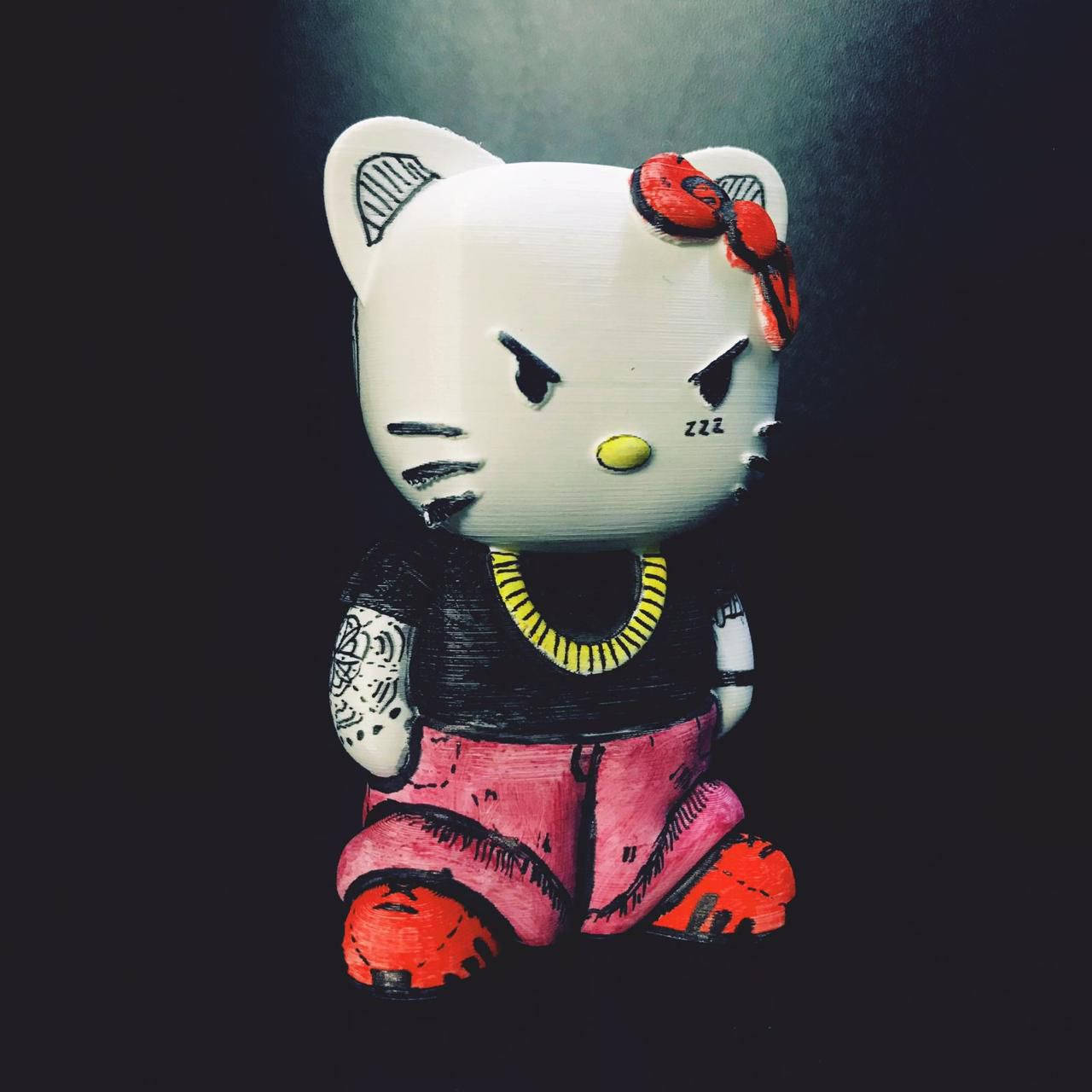 Angry Hello Kitty Halloween Thug Background