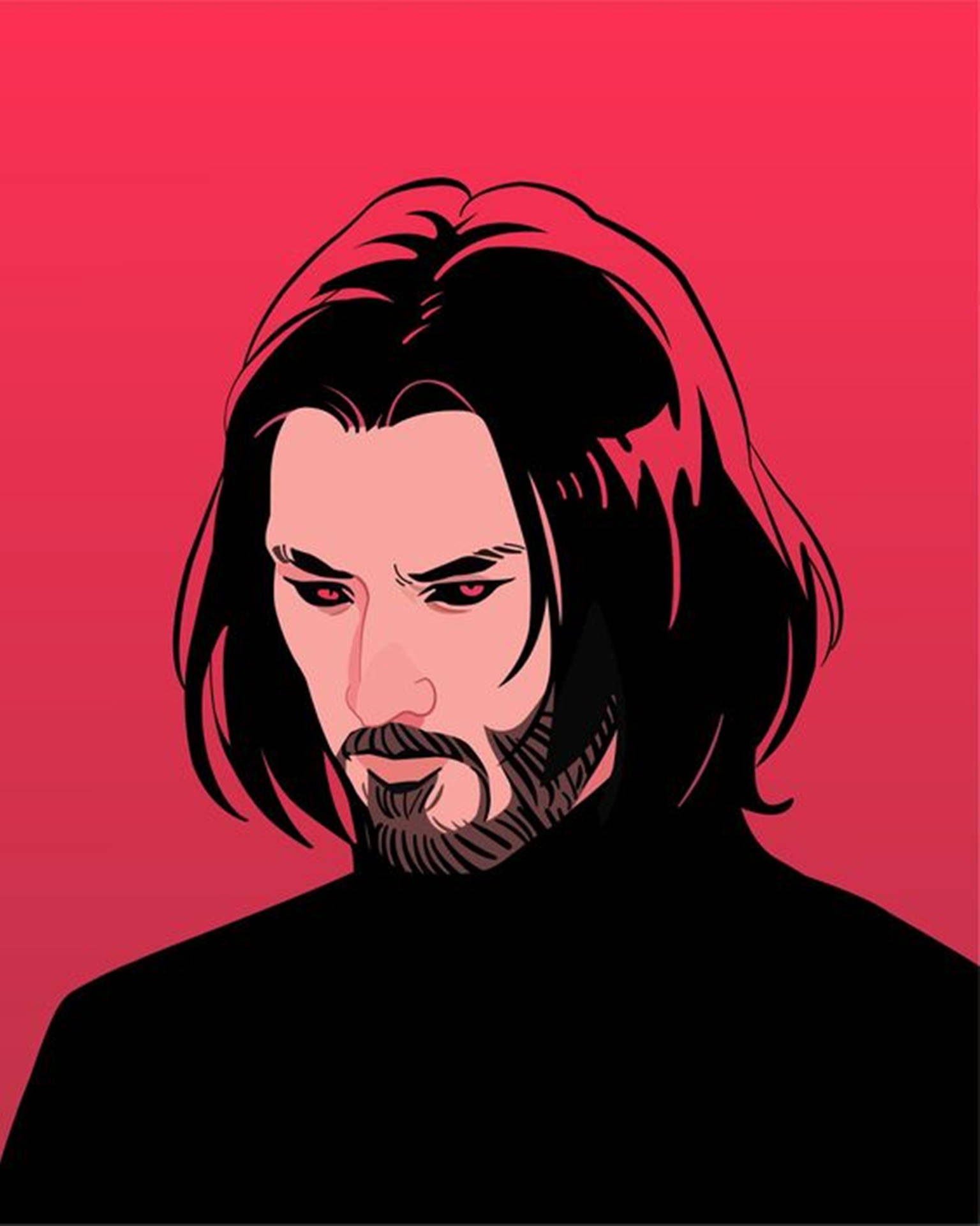 Angry Keanu Reeves Minimalist Unique Cool Pfp Fanart