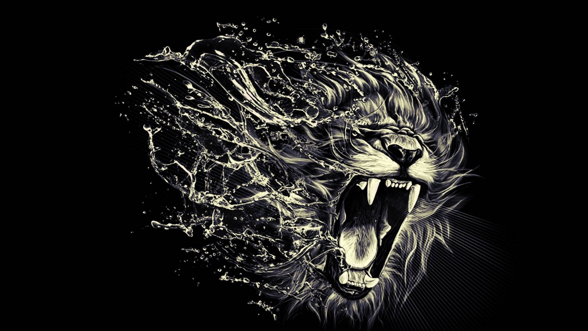 Angry Lion Abstract Water Background