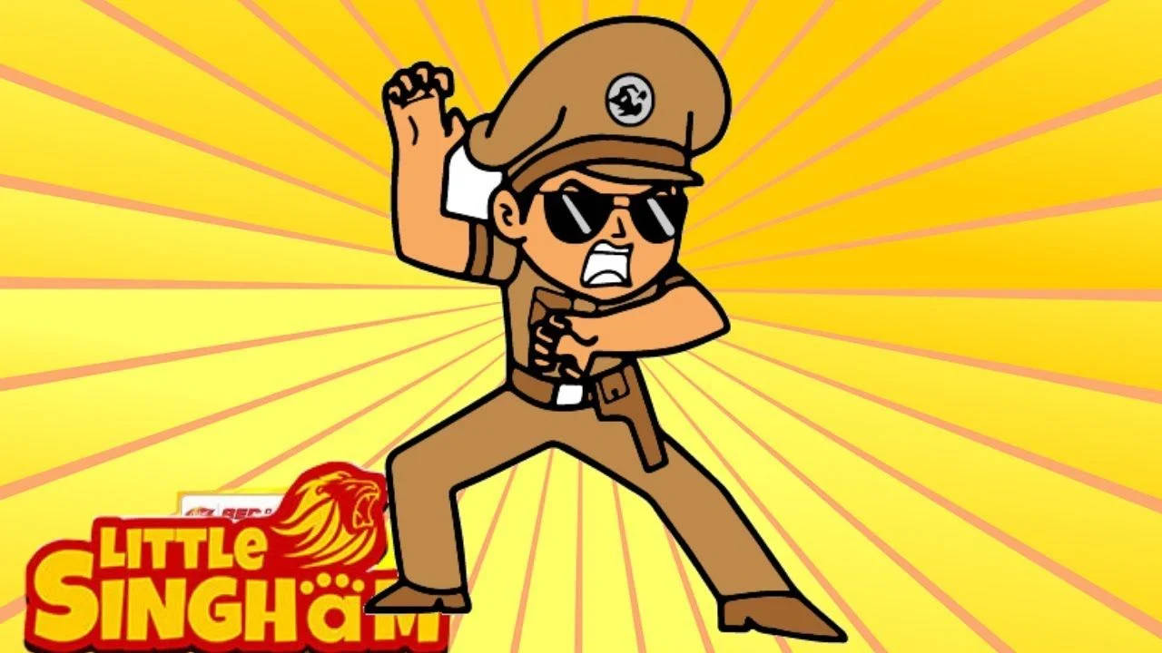 Angry Little Singham Policeman Background