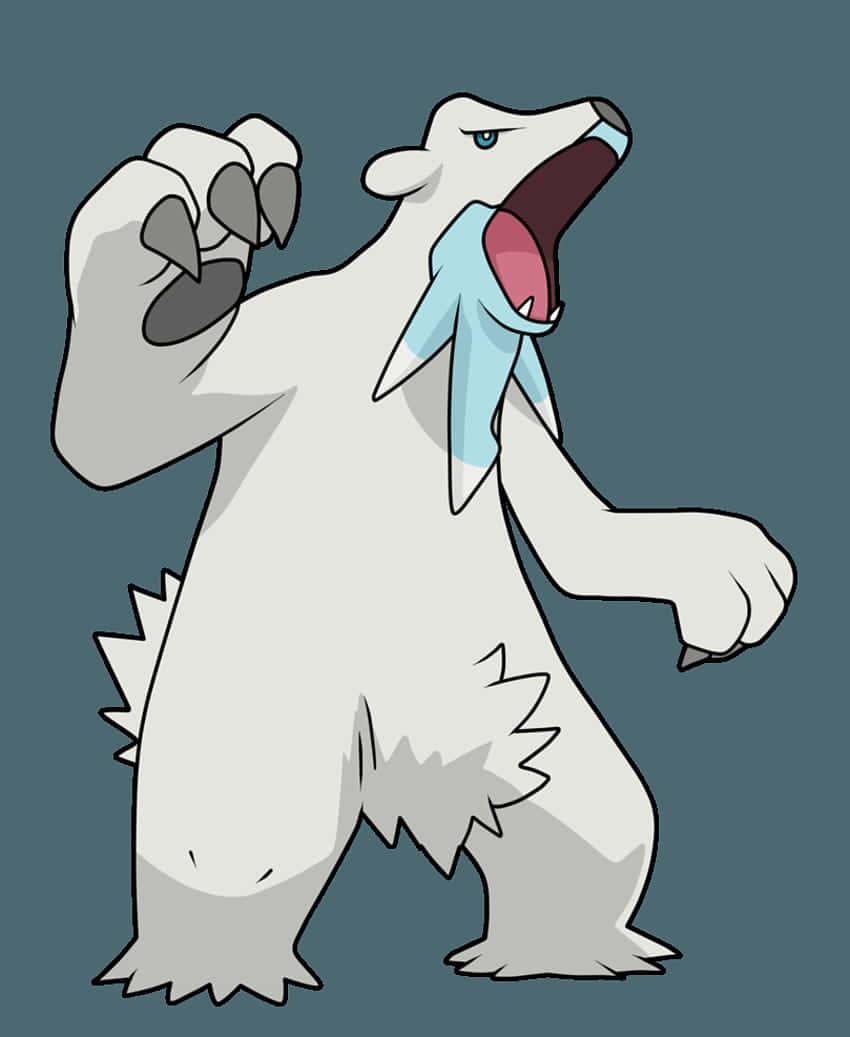 Angry Pokémon Beartic In Gray Background