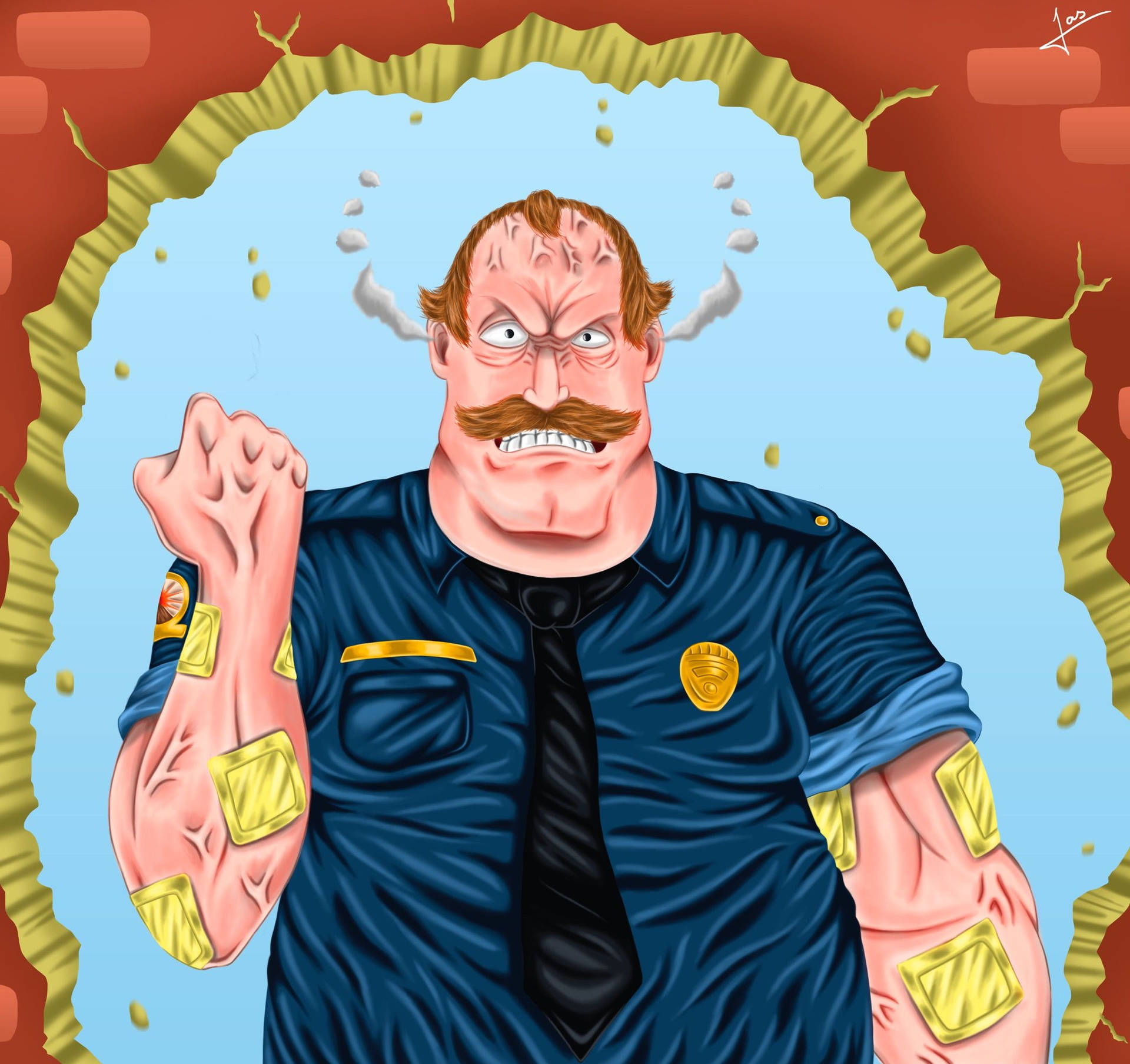 Angry Police From Paradise Pd Background