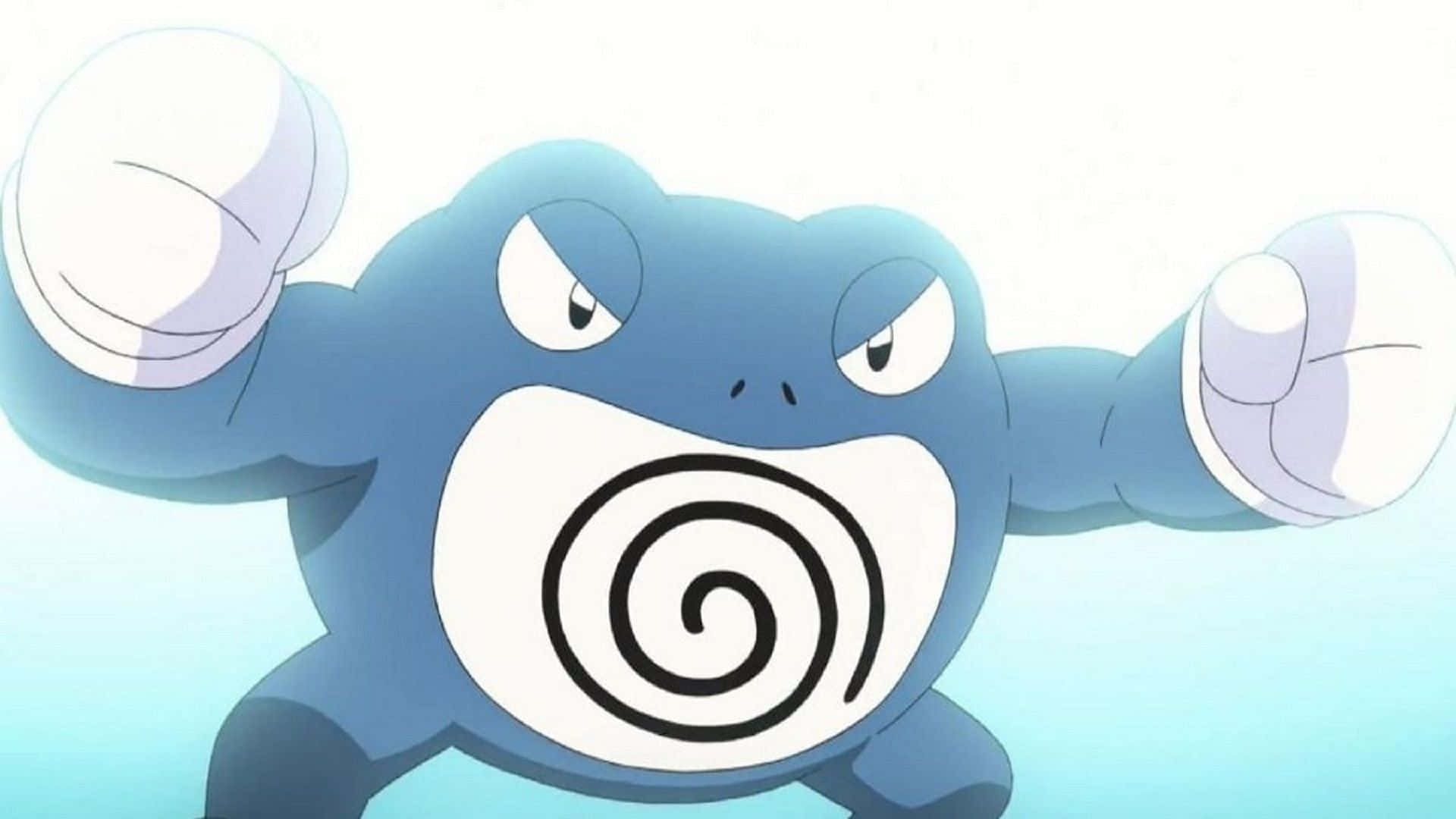 Angry Poliwrath With Fists Clenched Background