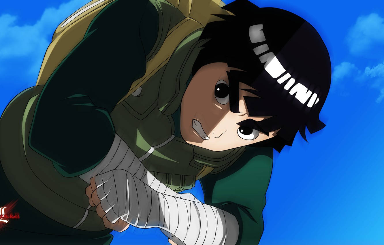 Angry Rock Lee On Air Background