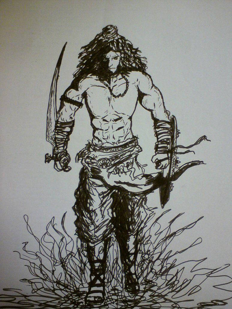 Angry Shiva Black Sketch Background