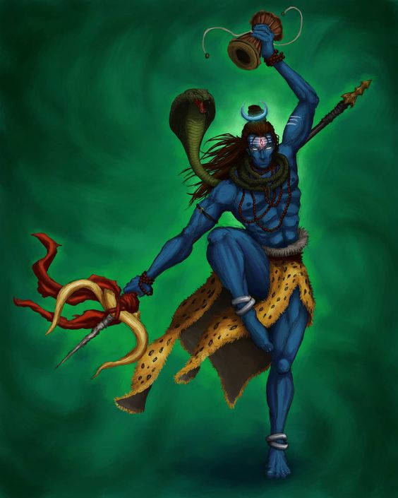 Angry Shiva Blue Body Background