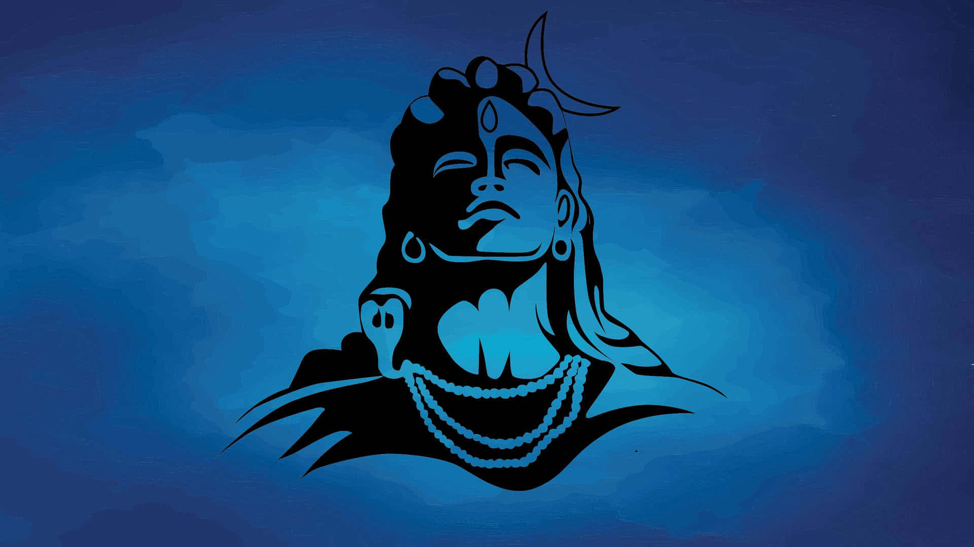 Angry Shiva Blue Silhouette Background